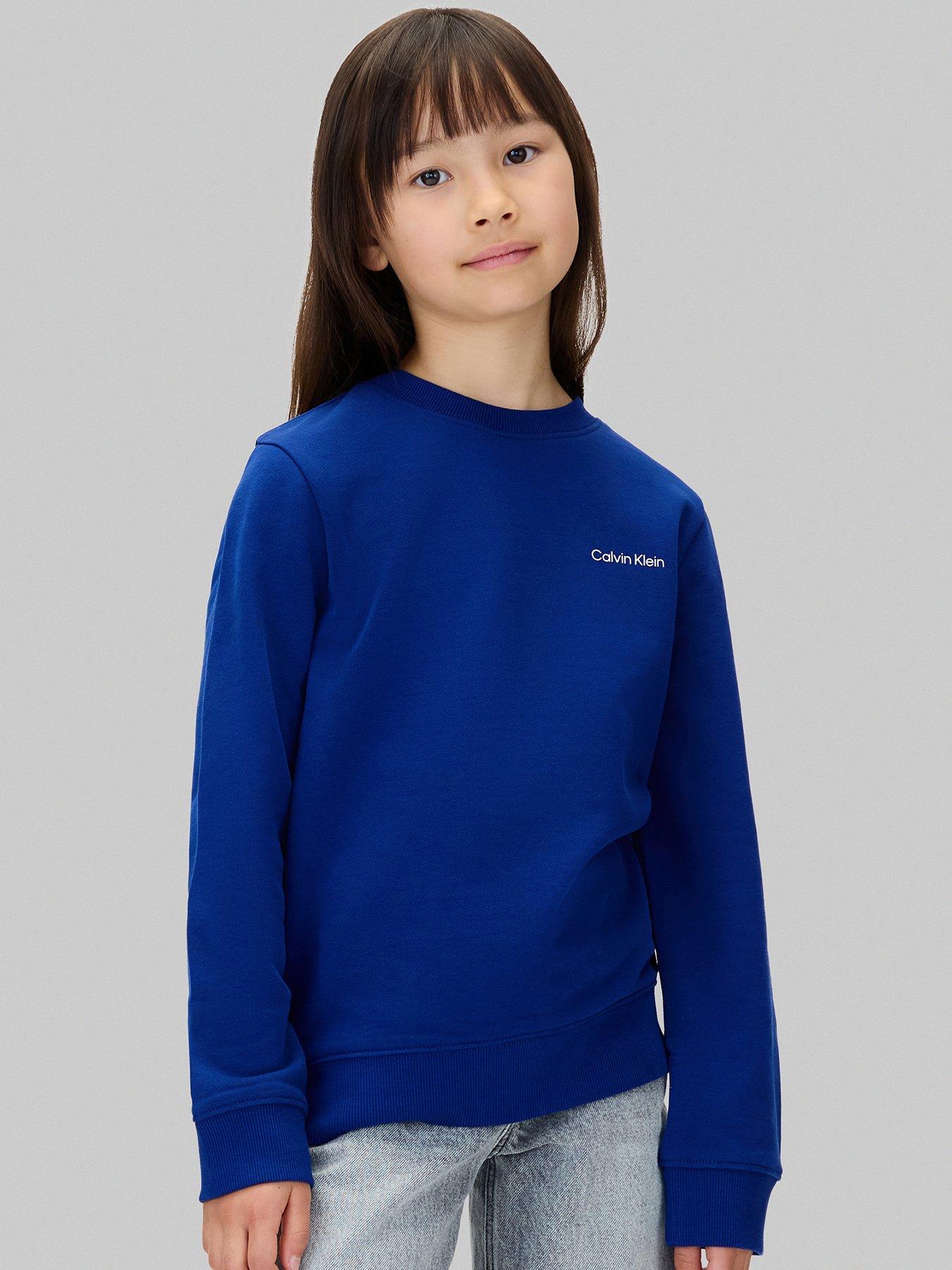 undefined Boys Chest Logo Regular Sweatshirt - Bold Blue