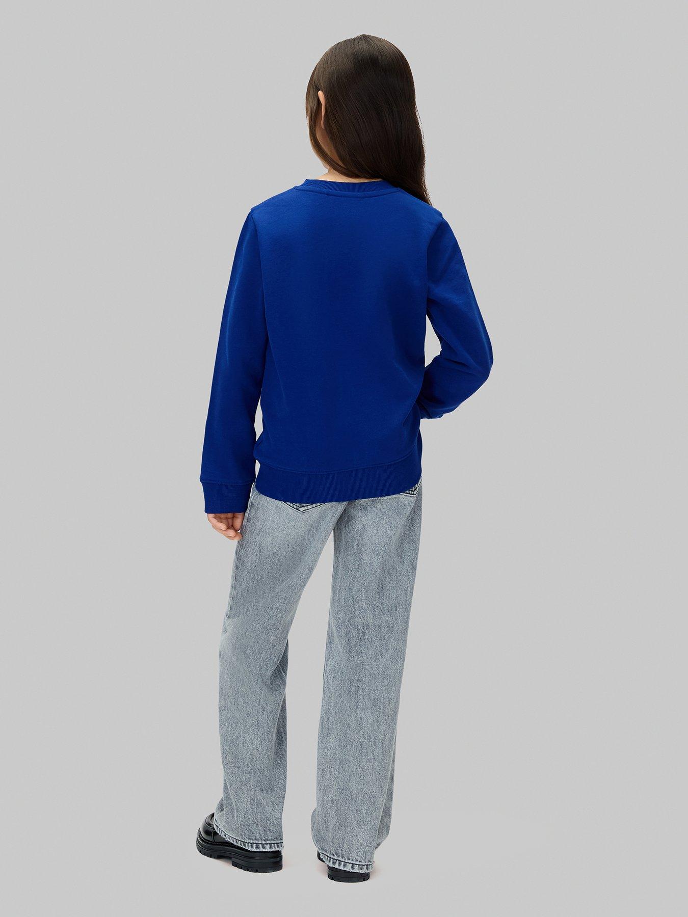 Image 3 of 4 of Calvin Klein Jeans Boys Chest Logo Regular Sweatshirt - Bold Blue