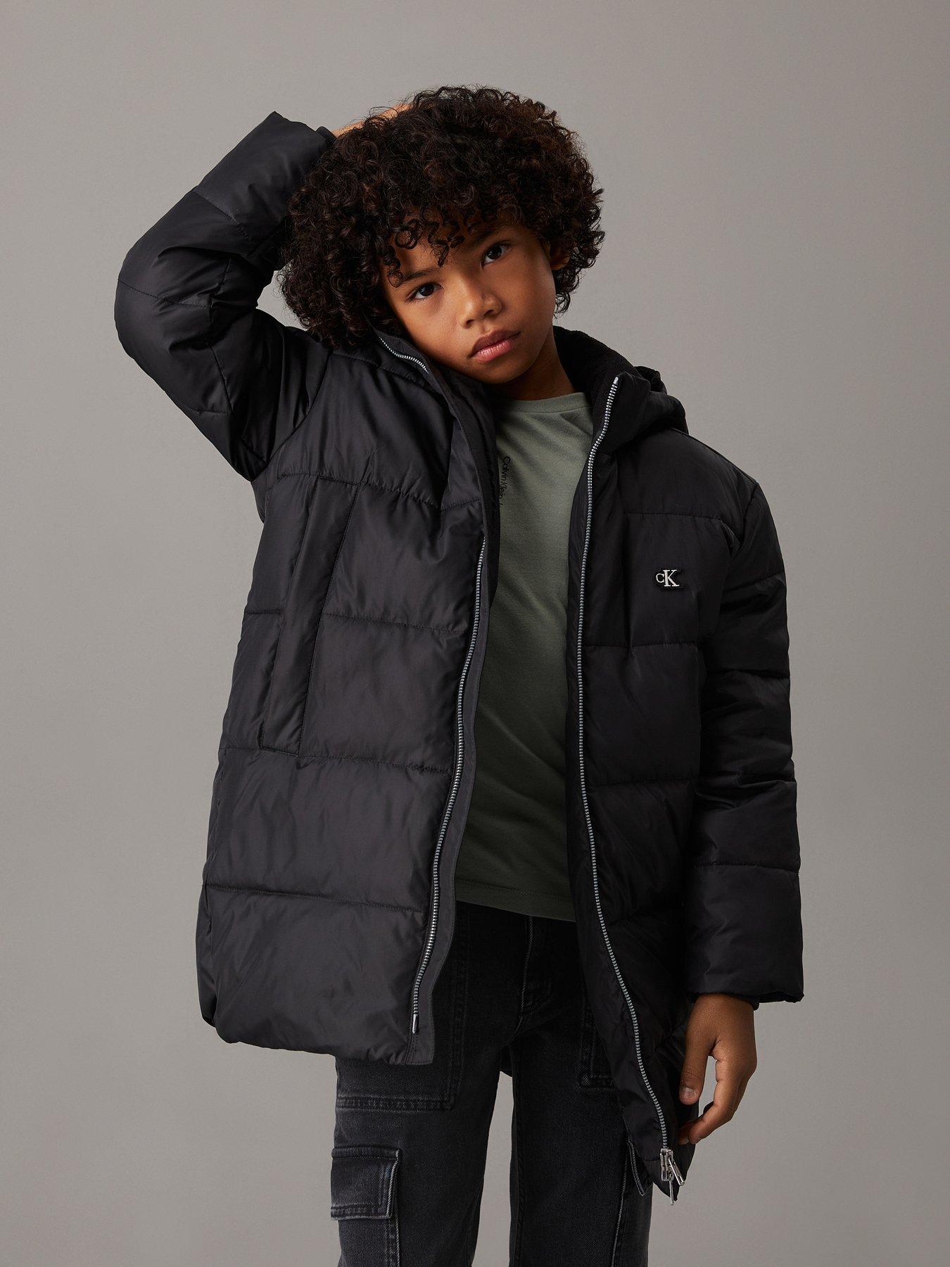 Image 1 of 4 of Calvin Klein Jeans Boys Essential Parka Jacket - Black