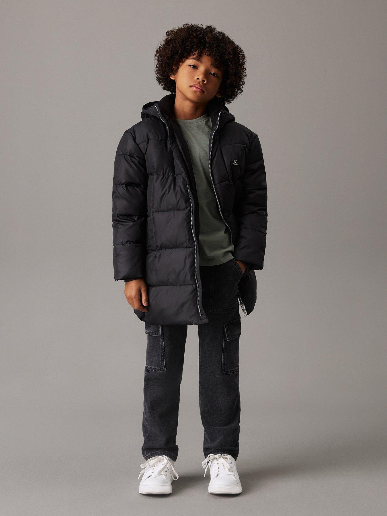 Image 3 of 4 of Calvin Klein Jeans Boys Essential Parka Jacket - Black
