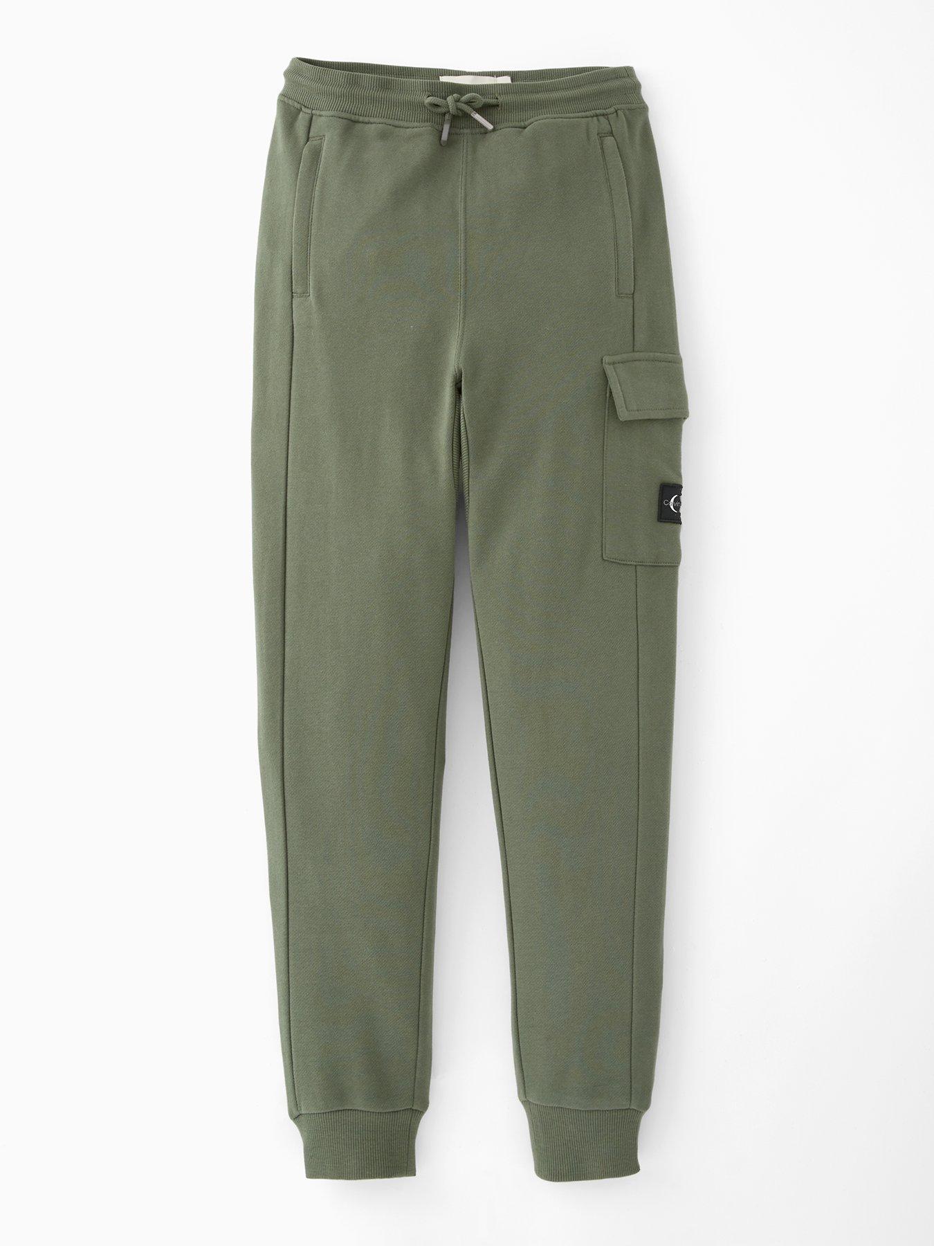 Image 1 of 5 of Calvin Klein Jeans Boys Badge Relaxed Sweatpants - Thyme