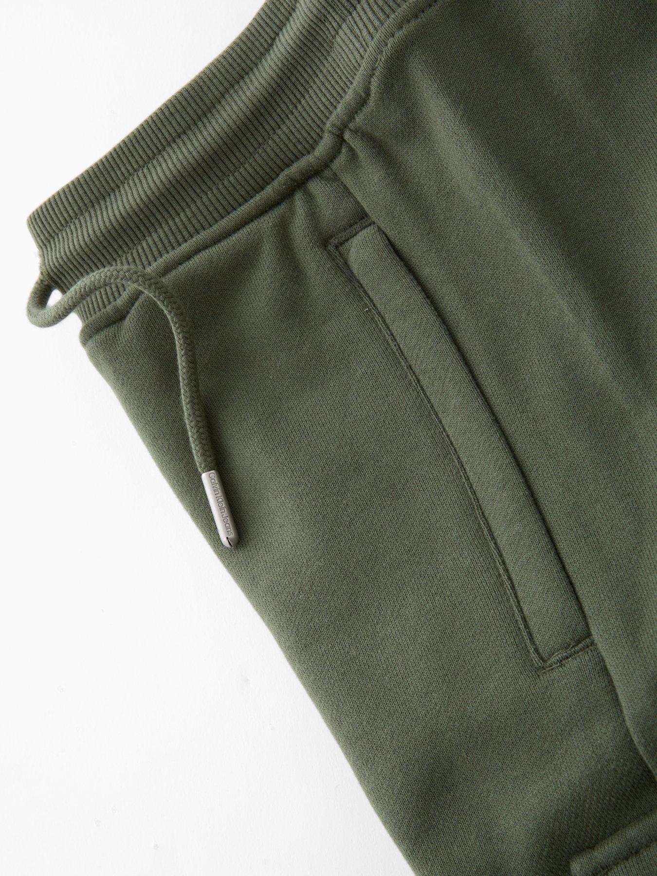 Image 4 of 5 of Calvin Klein Jeans Boys Badge Relaxed Sweatpants - Thyme