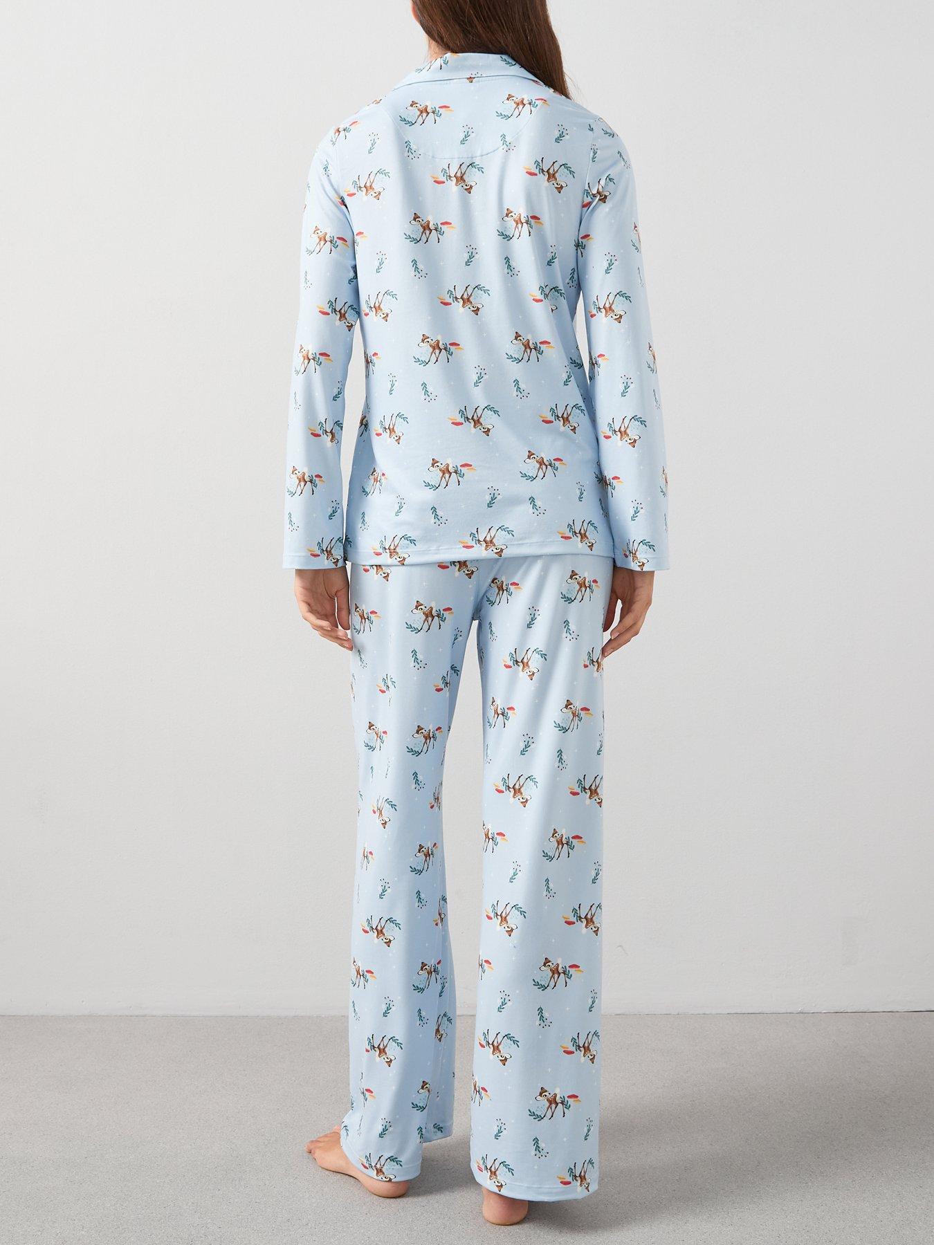 Image 2 of 6 of The Very Collection Disney Bambi Button Down Pyjama Set - Blue