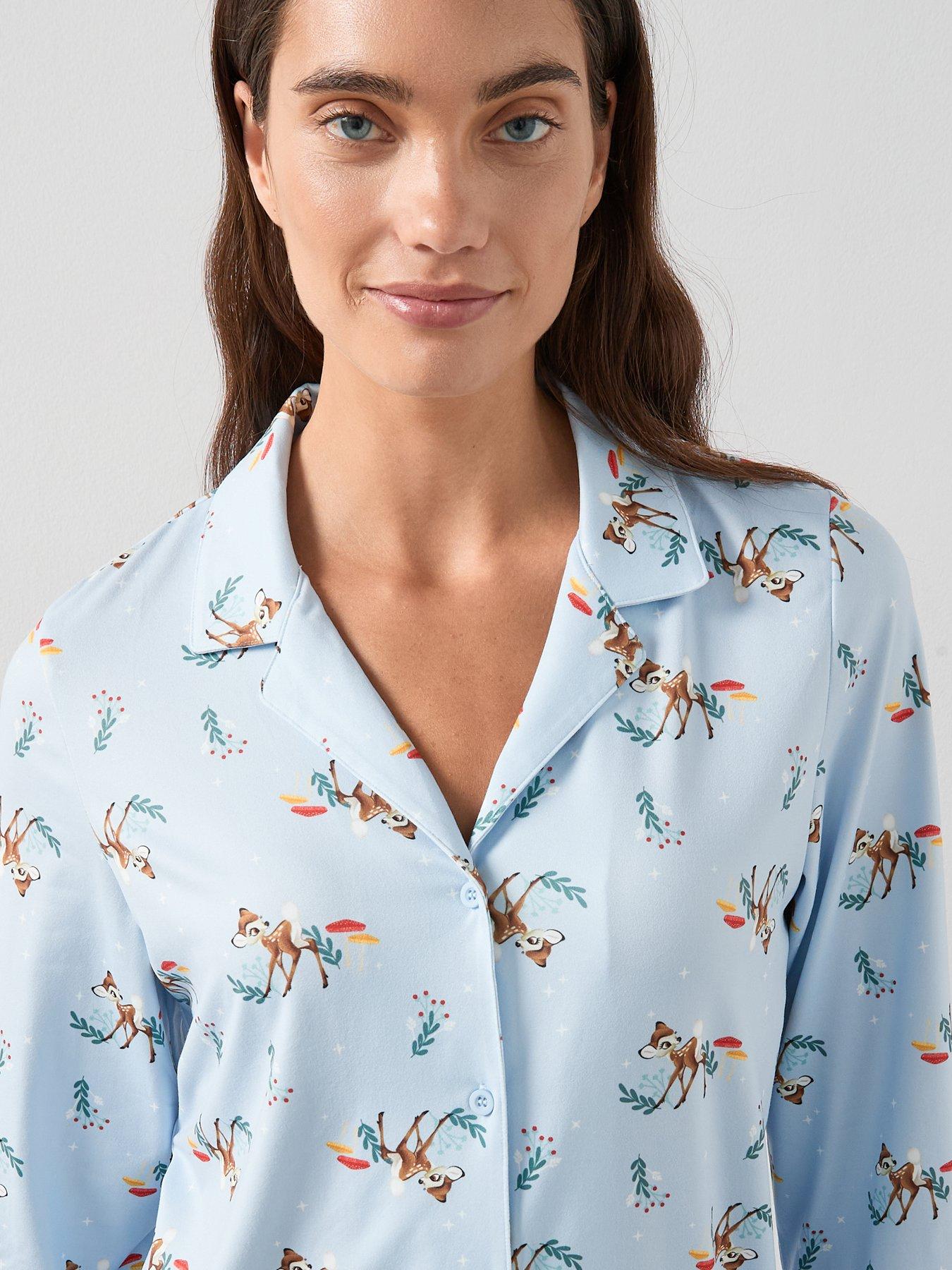 Image 4 of 6 of The Very Collection Disney Bambi Button Down Pyjama Set - Blue
