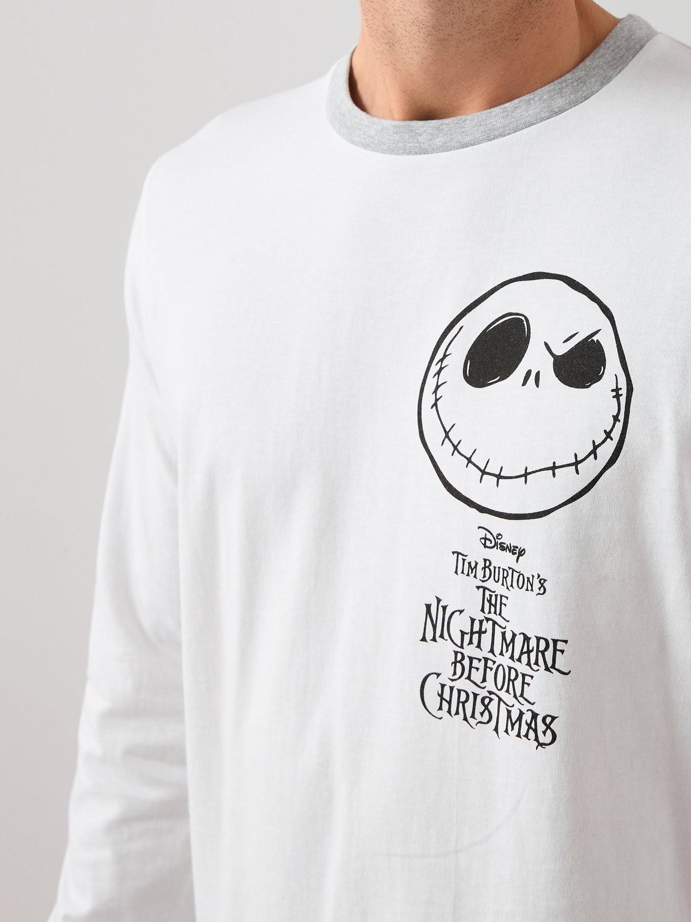  image of the-very-collection-mens-nightmare-before-christmas-long-leg-pyjama-set-white