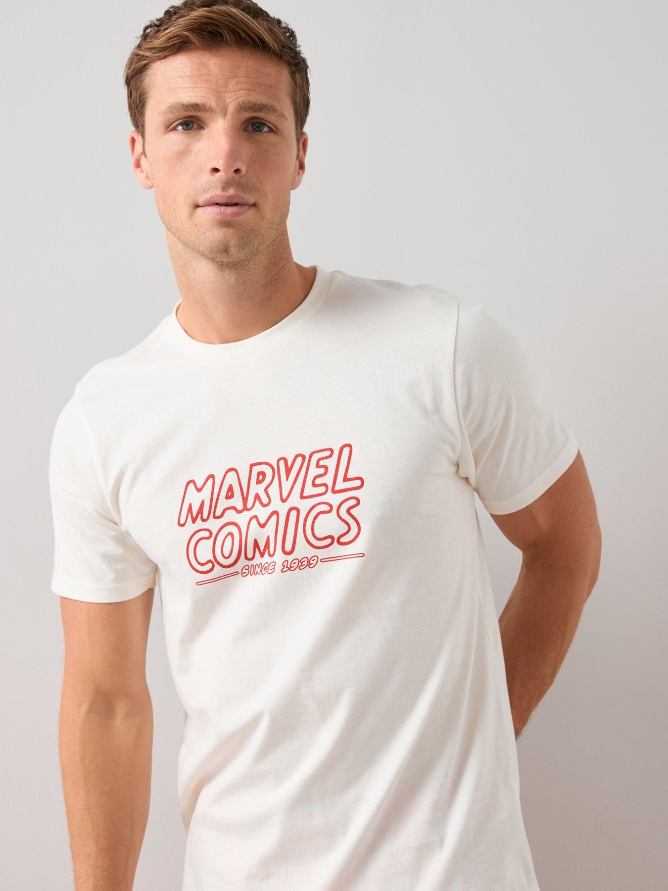  image of the-very-collection-marvel-avengers-back-print-short-sleeve-pyjama-set-red