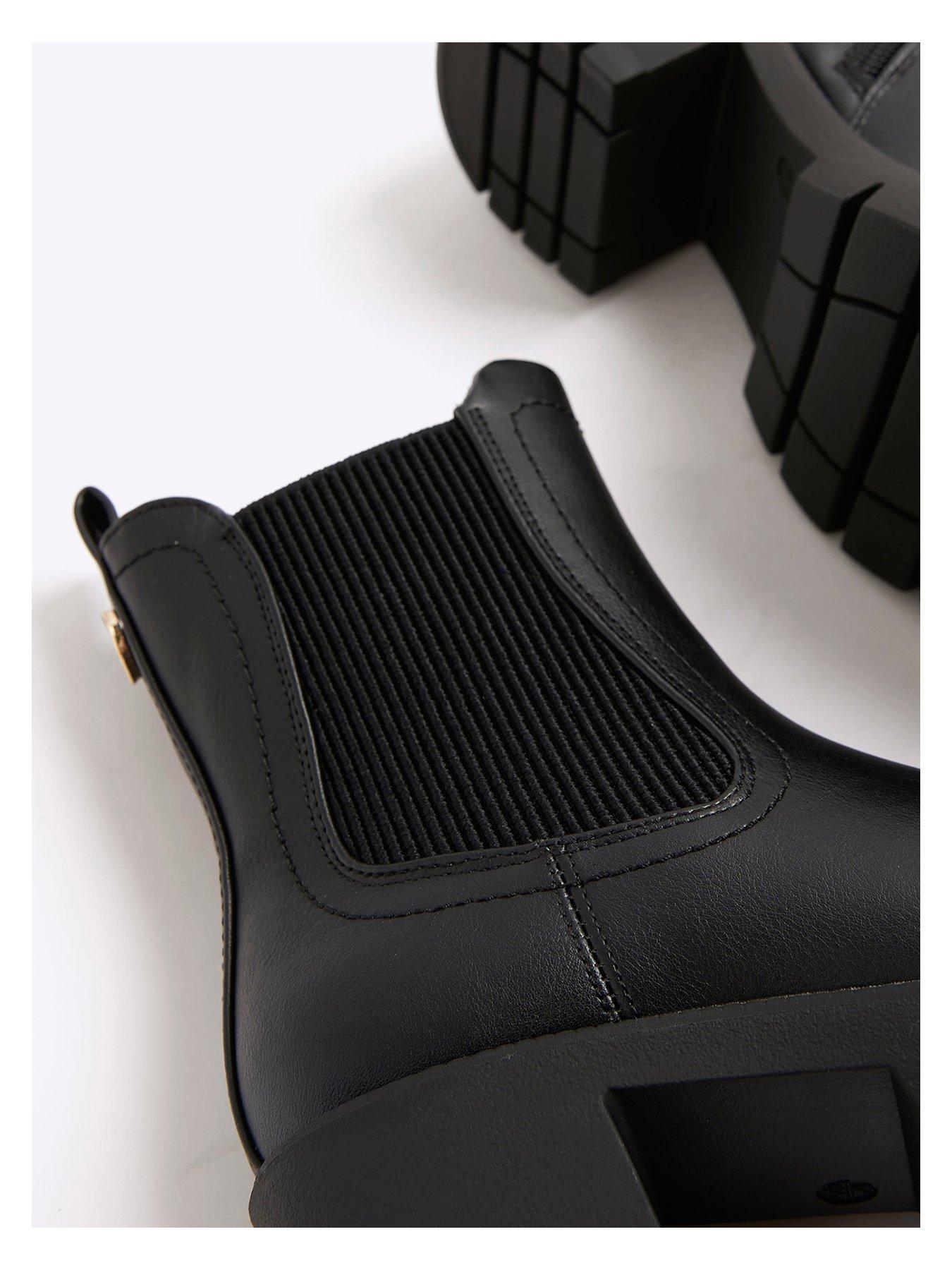 Image 4 of 4 of River Island Older Girls Heeled Ankle Boots - Black