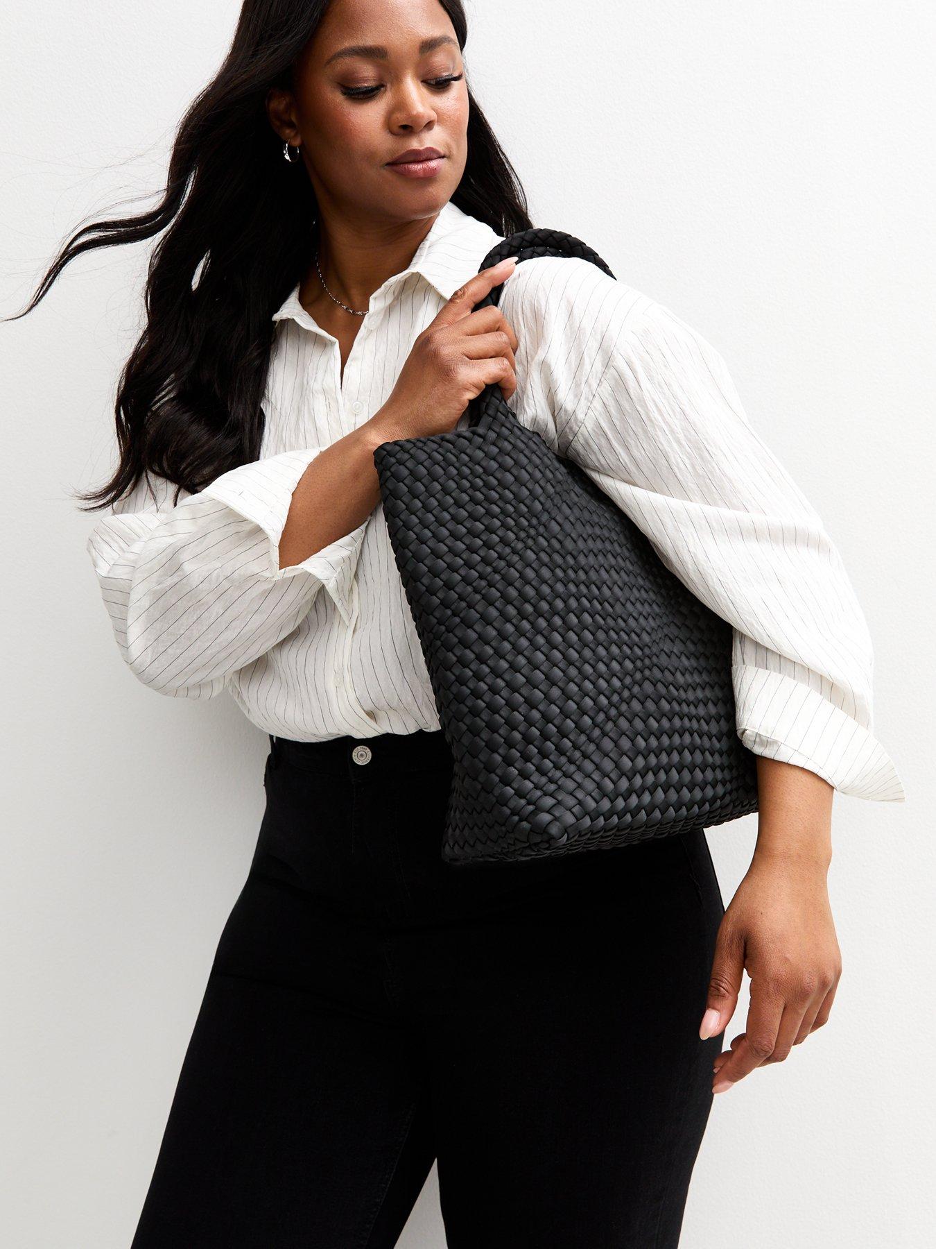 Image 2 of 5 of New Look Woven Tote Bag - Black