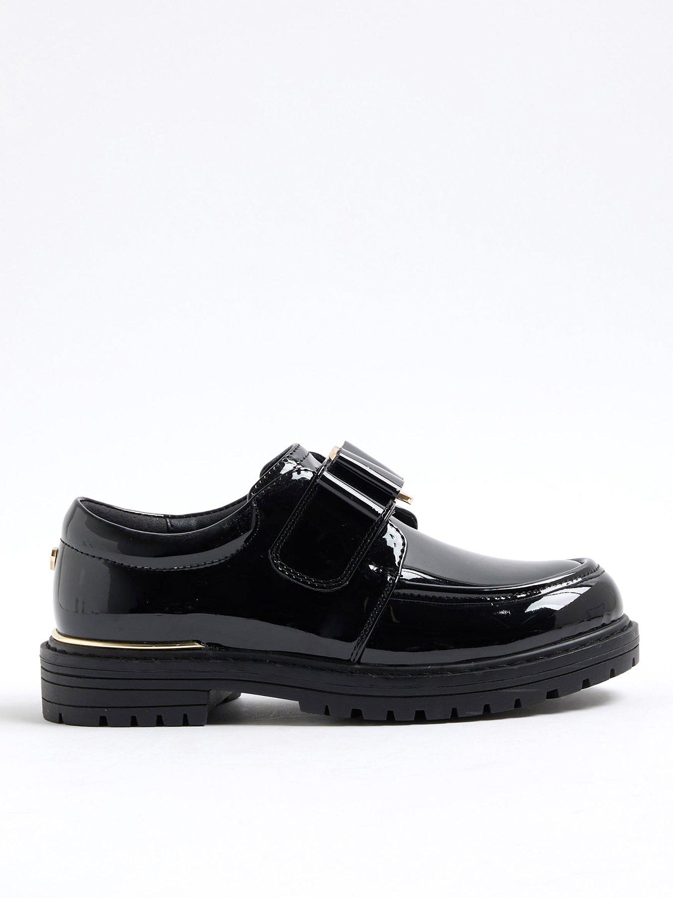 undefined Older Girls Chunky Bow Strap Shoes - Black
