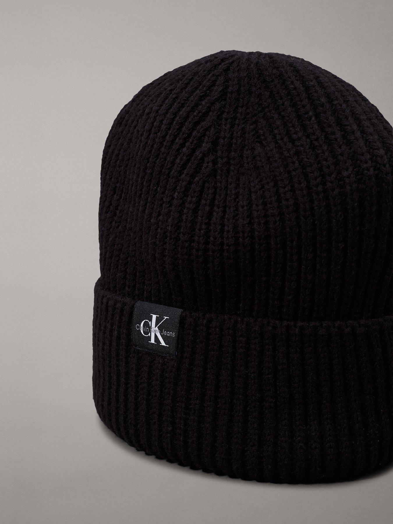 Image 4 of 5 of Calvin Klein Jeans Kids Monogram Rib Beanie - Black