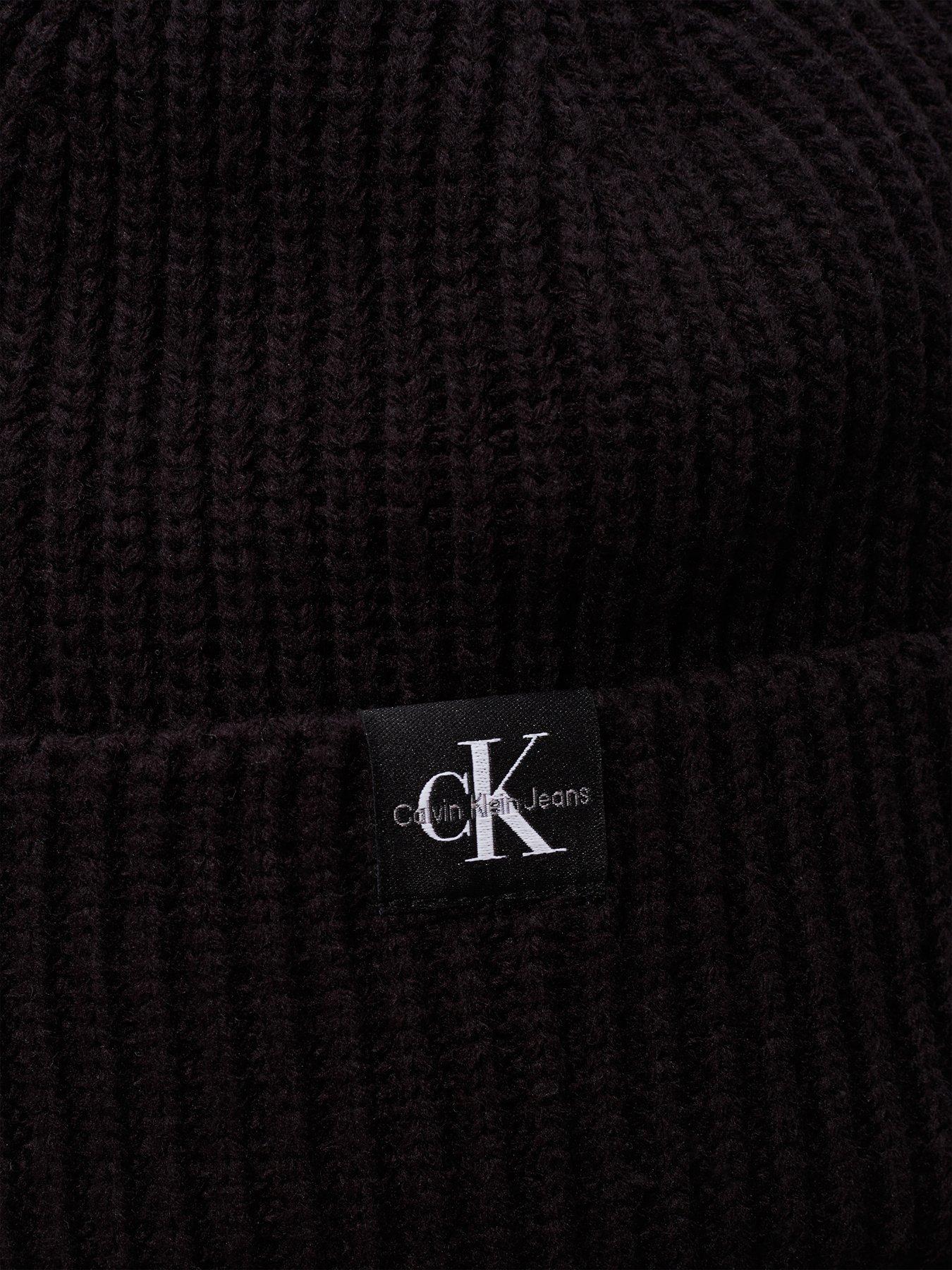 Image 5 of 5 of Calvin Klein Jeans Kids Monogram Rib Beanie - Black