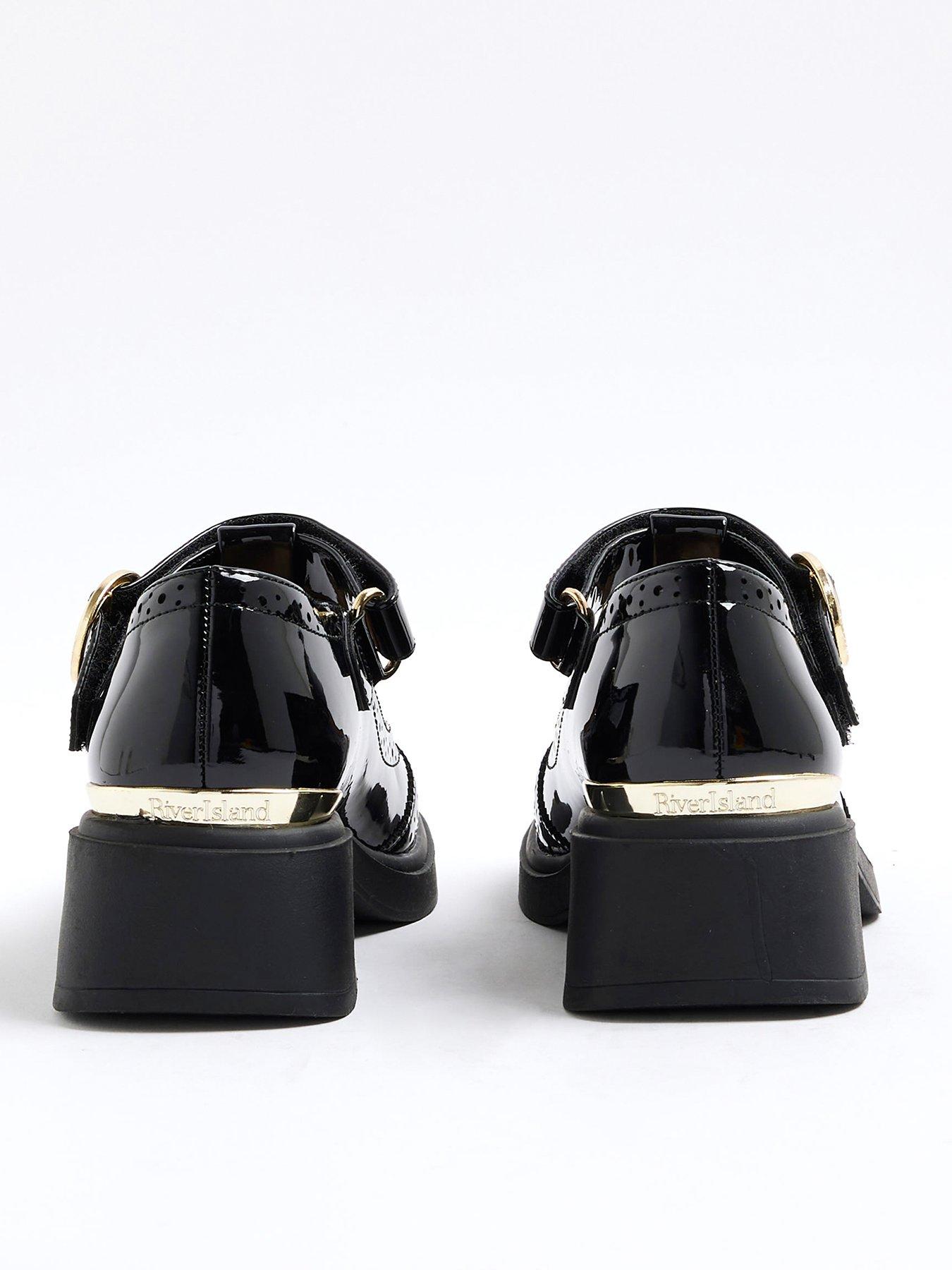 Image 3 of 4 of River Island Older Girls Heeled T-bar Mary Jane Shoes - Black