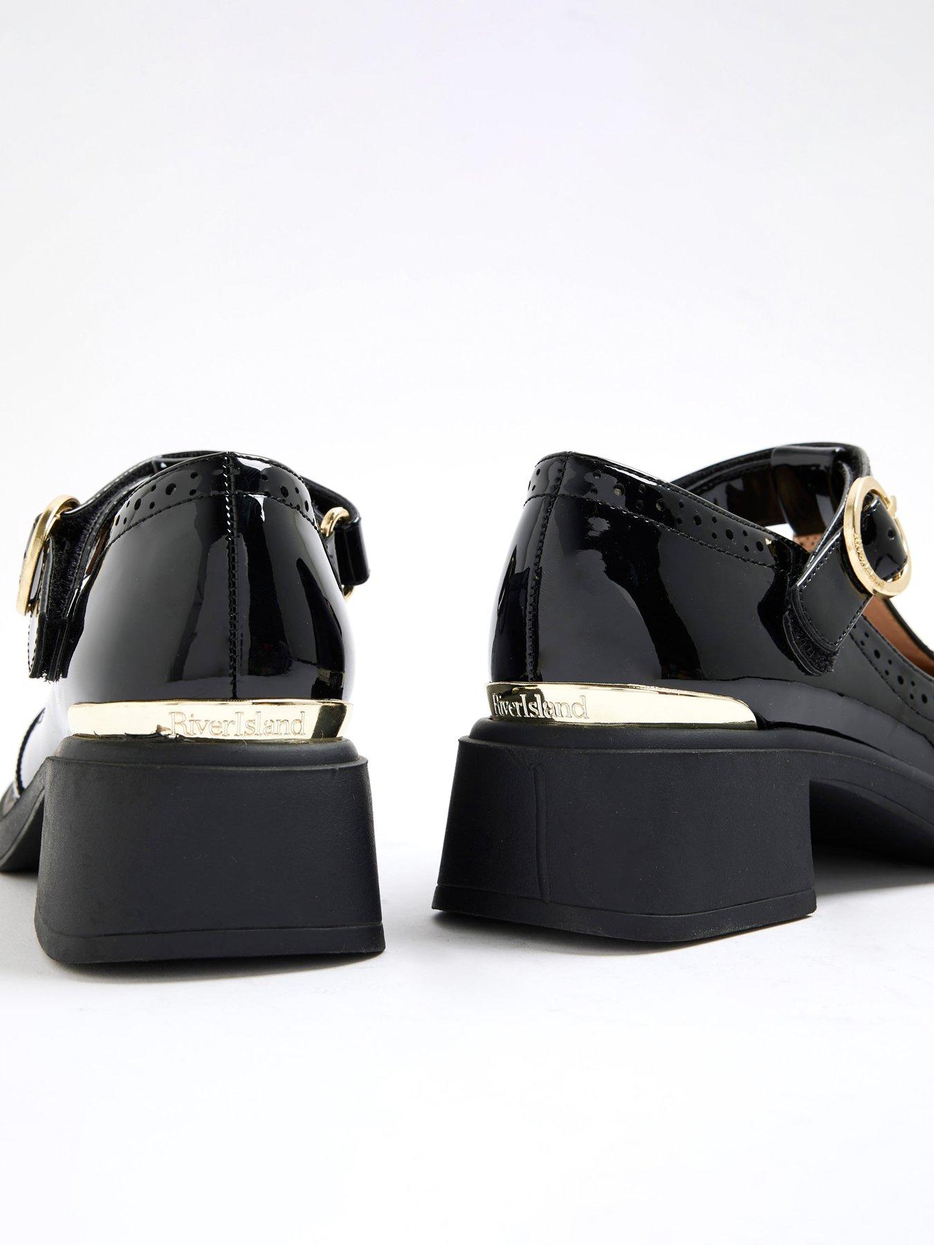 Image 4 of 4 of River Island Older Girls Heeled T-bar Mary Jane Shoes - Black