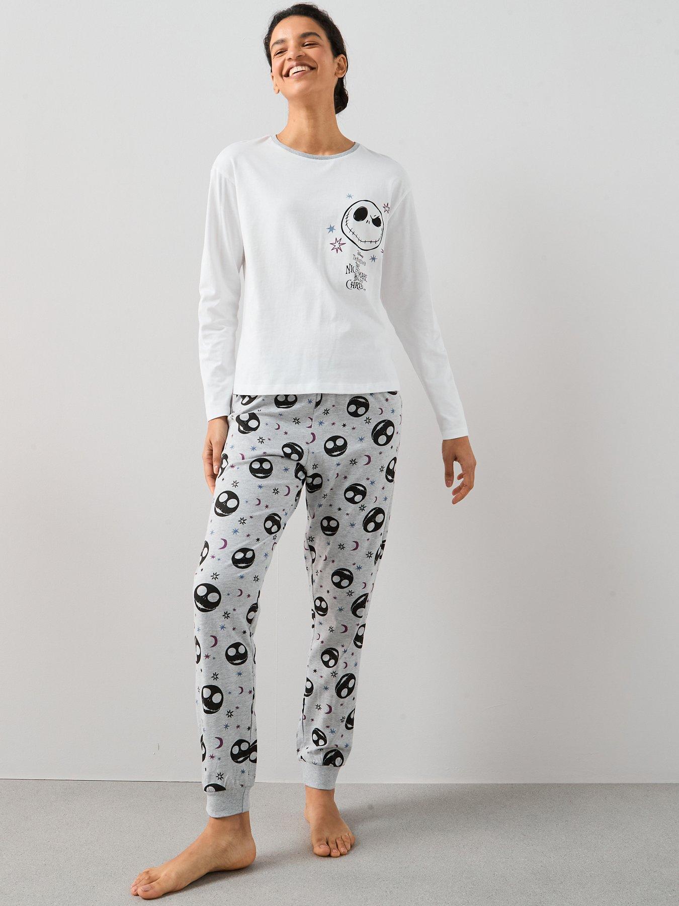  image of the-very-collection-ladies-nightmare-before-christmas-long-leg-pyjama-set-white