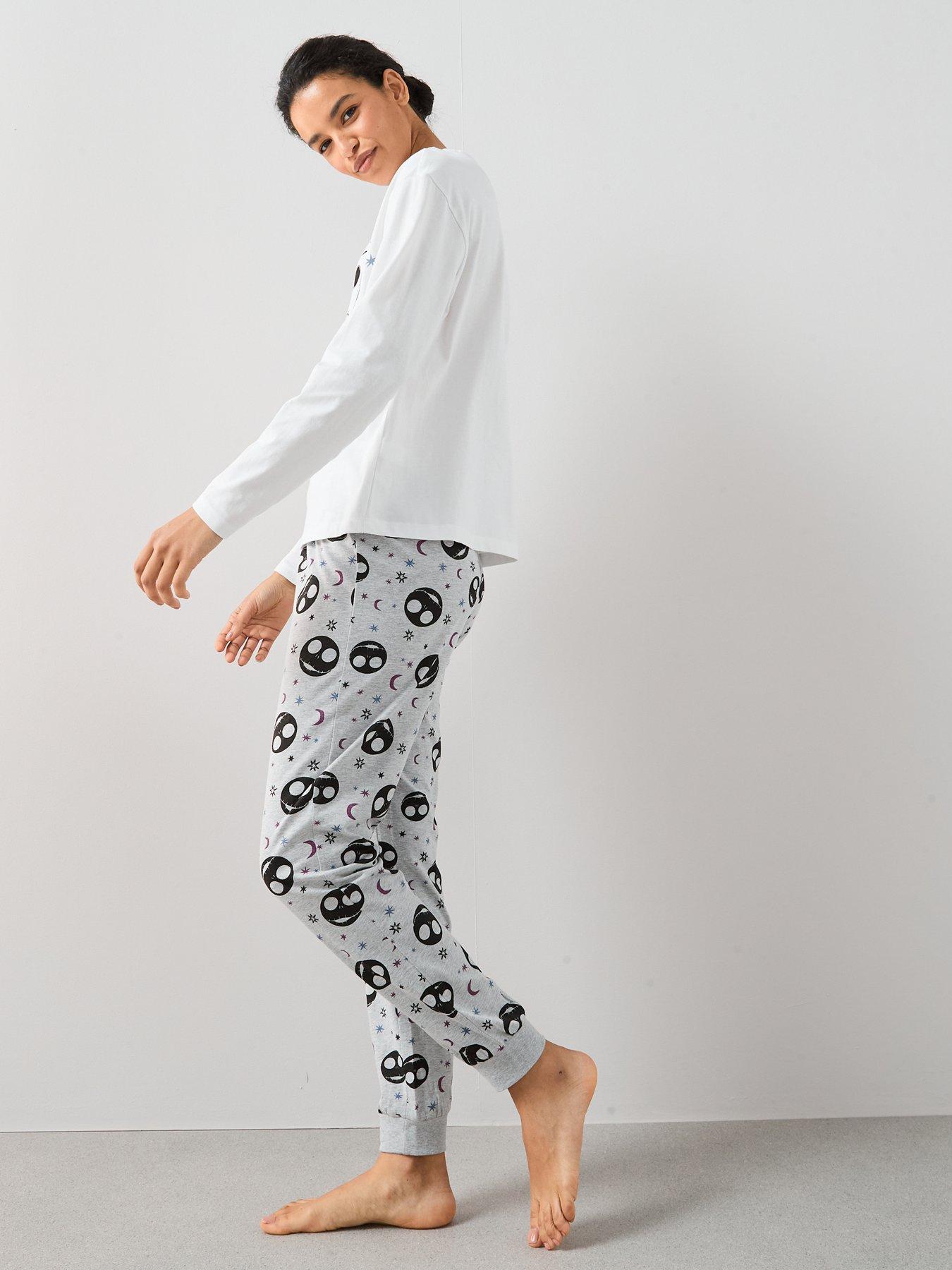  image of the-very-collection-ladies-nightmare-before-christmas-long-leg-pyjama-set-white