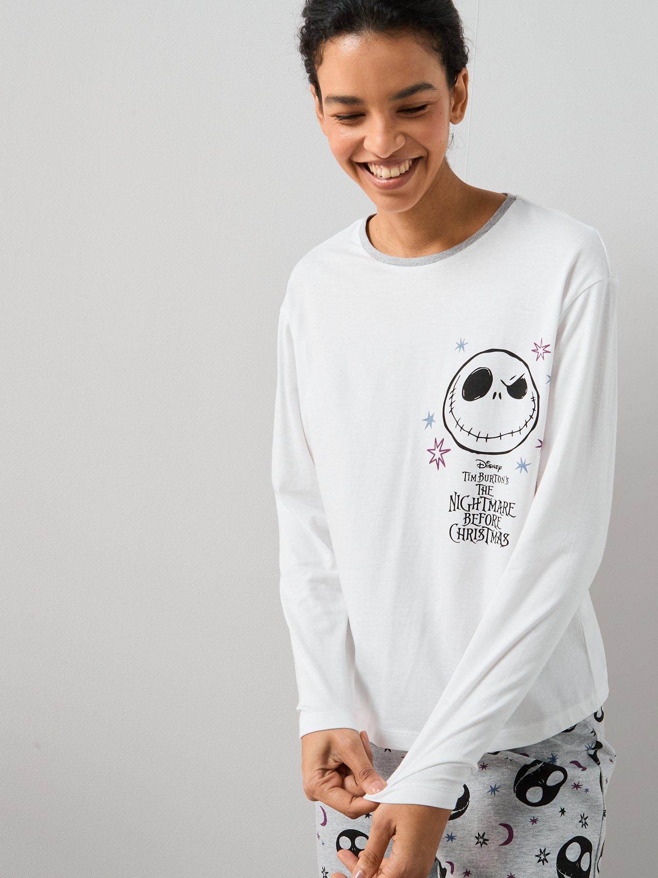 image of the-very-collection-ladies-nightmare-before-christmas-long-leg-pyjama-set-white
