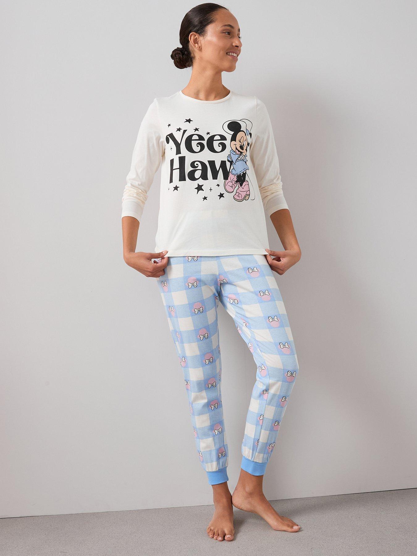 The Very Collection Ladies Minnie Mouse Long Leg Pyjama Set - Blue