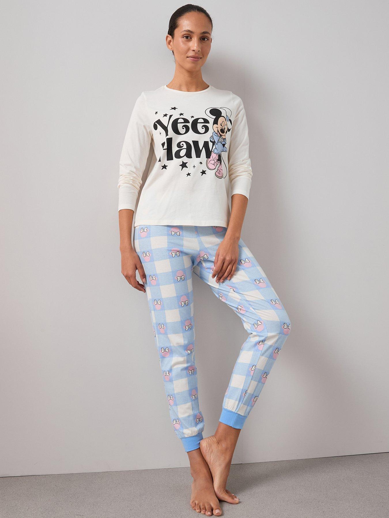 Image 1 of 6 of The Very Collection Ladies Minnie Mouse Long Leg Pyjama Set - Blue