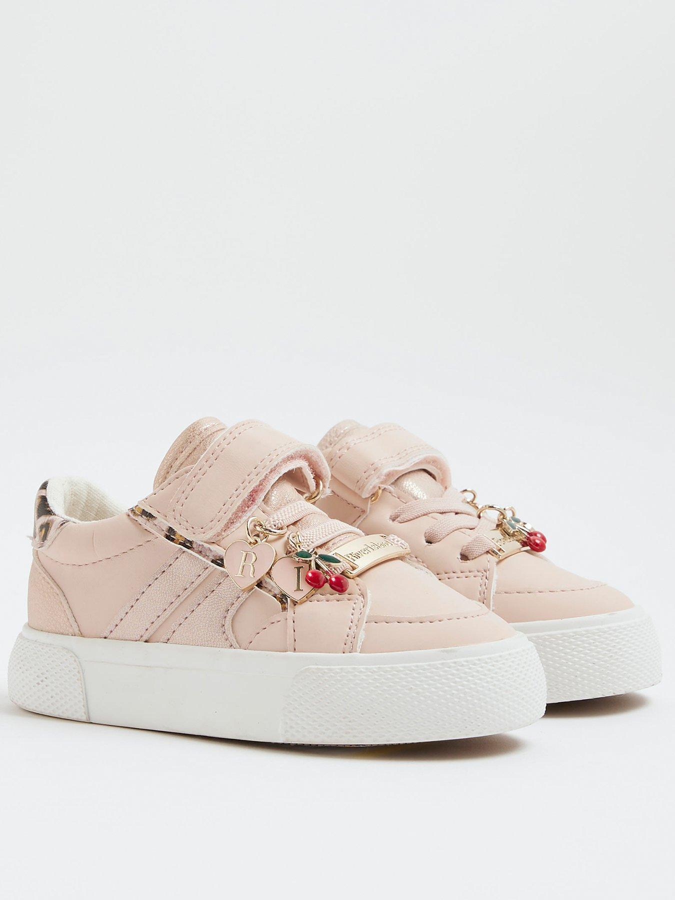 Image 2 of 5 of River Island Mini Girls Leopard Plim Shoes - Pink