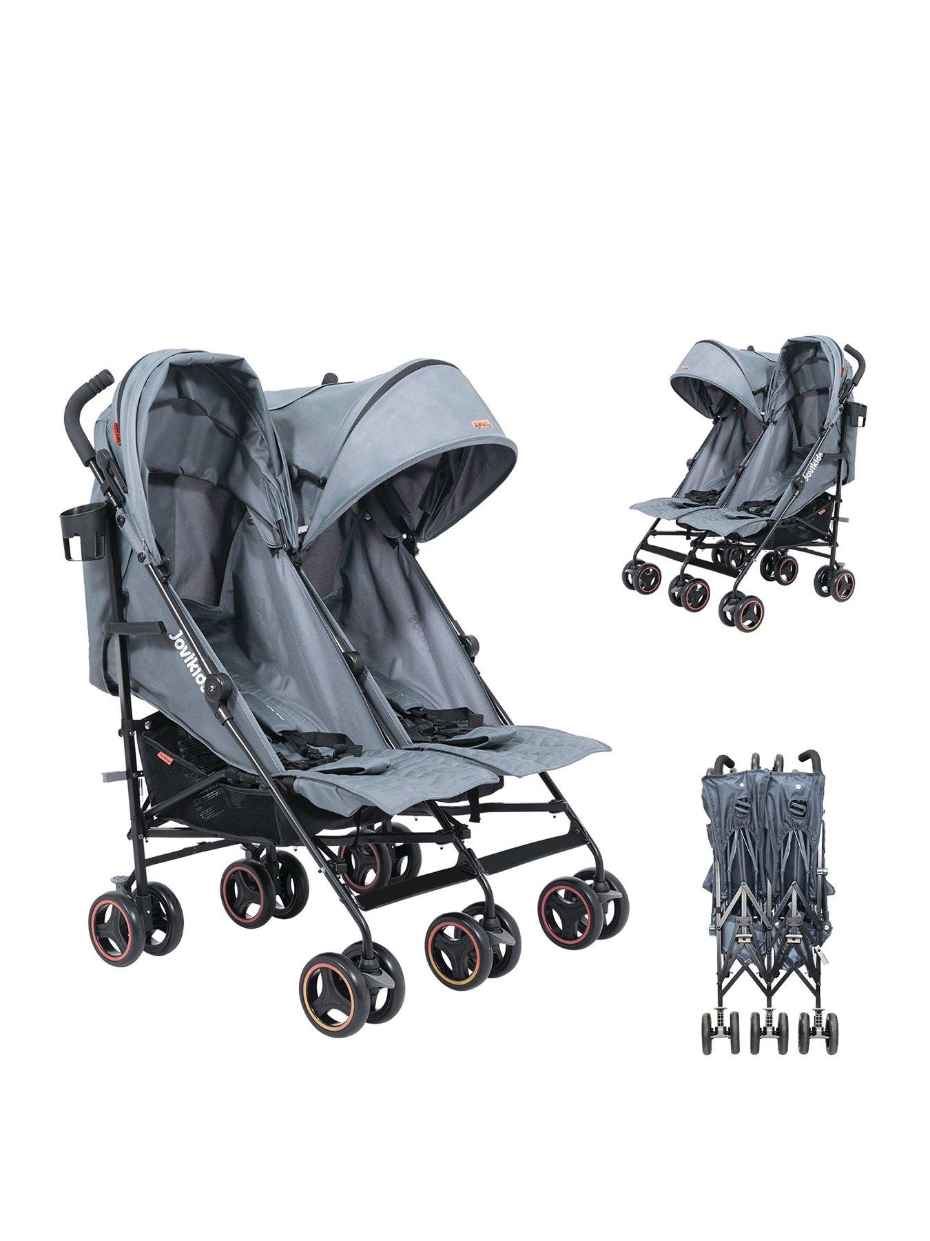 Image 1 of 7 of Jovikids Ezra Twin Stroller - Quiet Shade