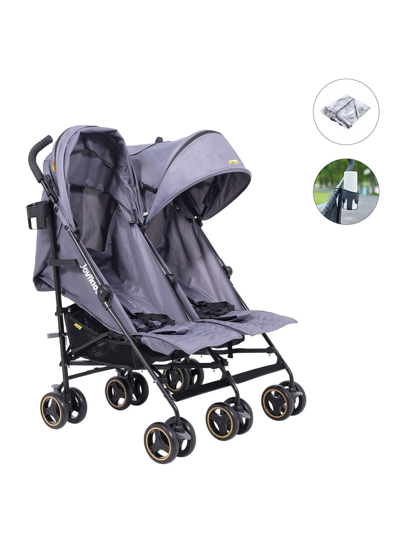 undefined Ezra Twin Stroller - Quiet Shade