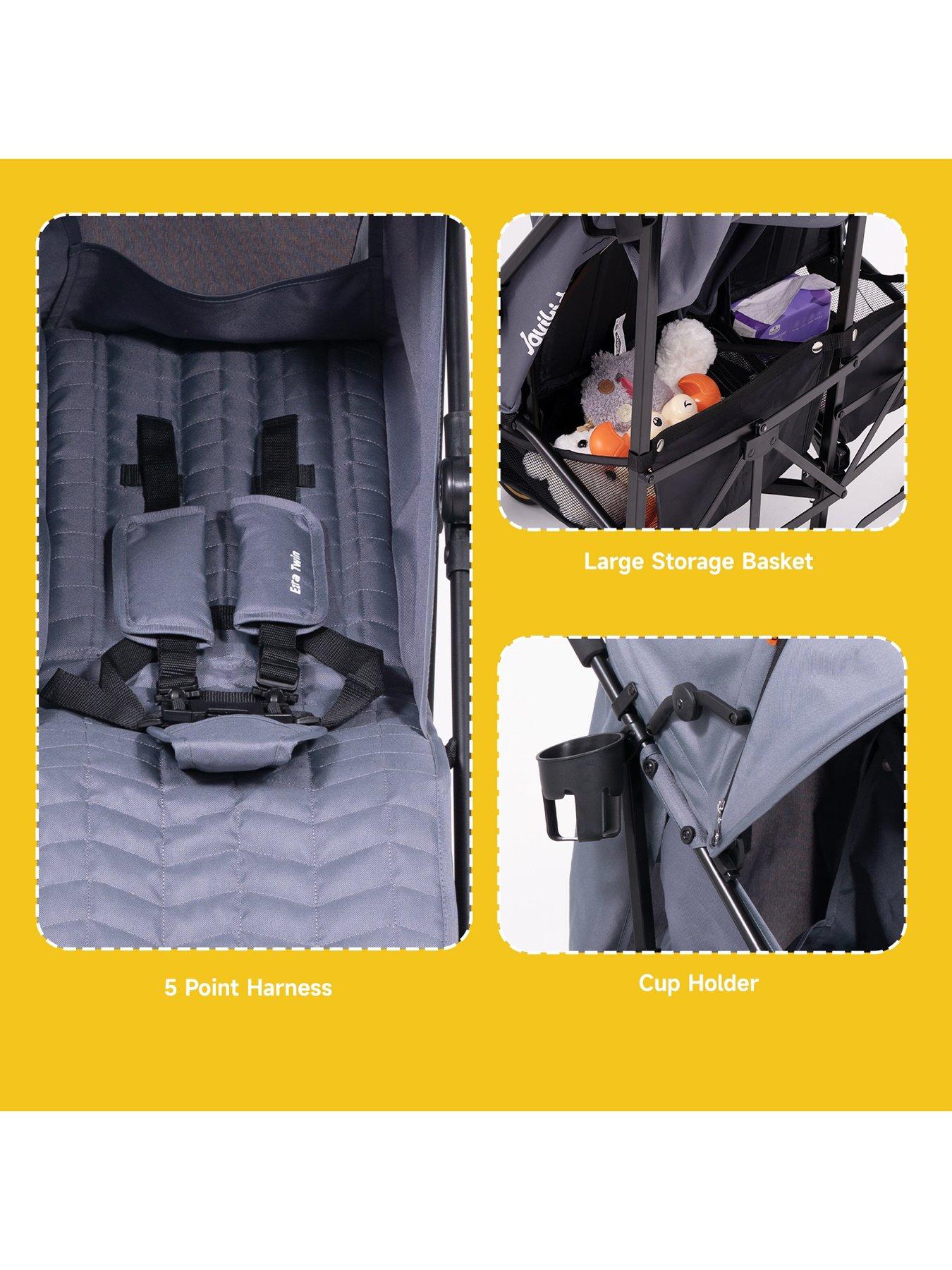 Image 4 of 7 of Jovikids Ezra Twin Stroller - Quiet Shade