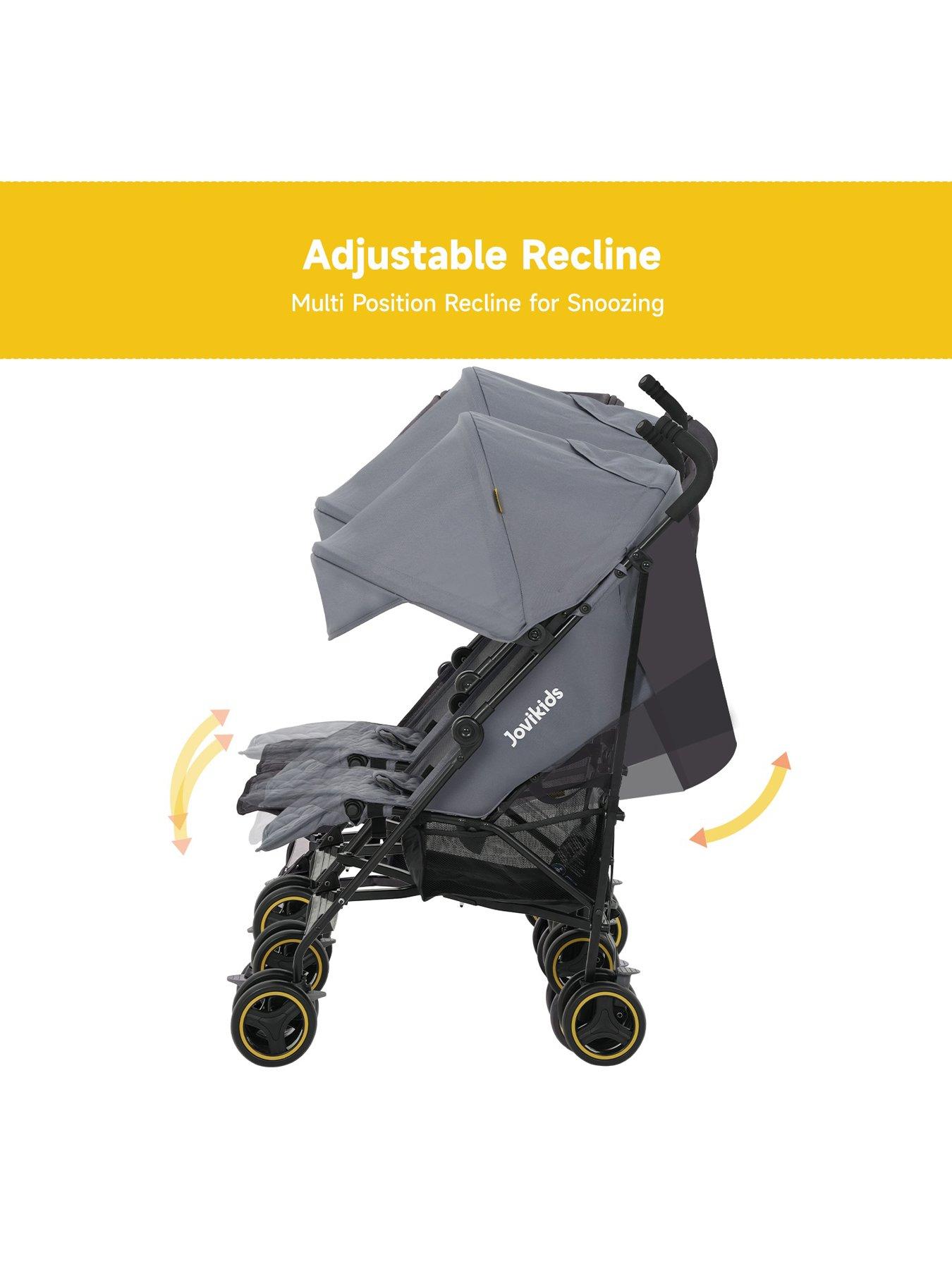 Image 5 of 7 of Jovikids Ezra Twin Stroller - Quiet Shade