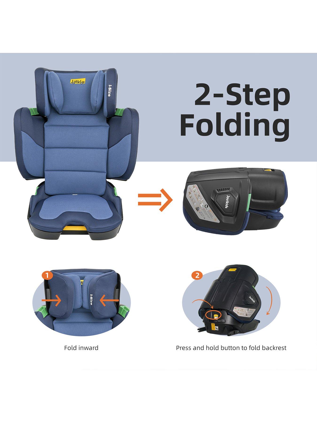 Image 6 of 8 of Jovikids Compact Folding Booster Car Seat - Blue