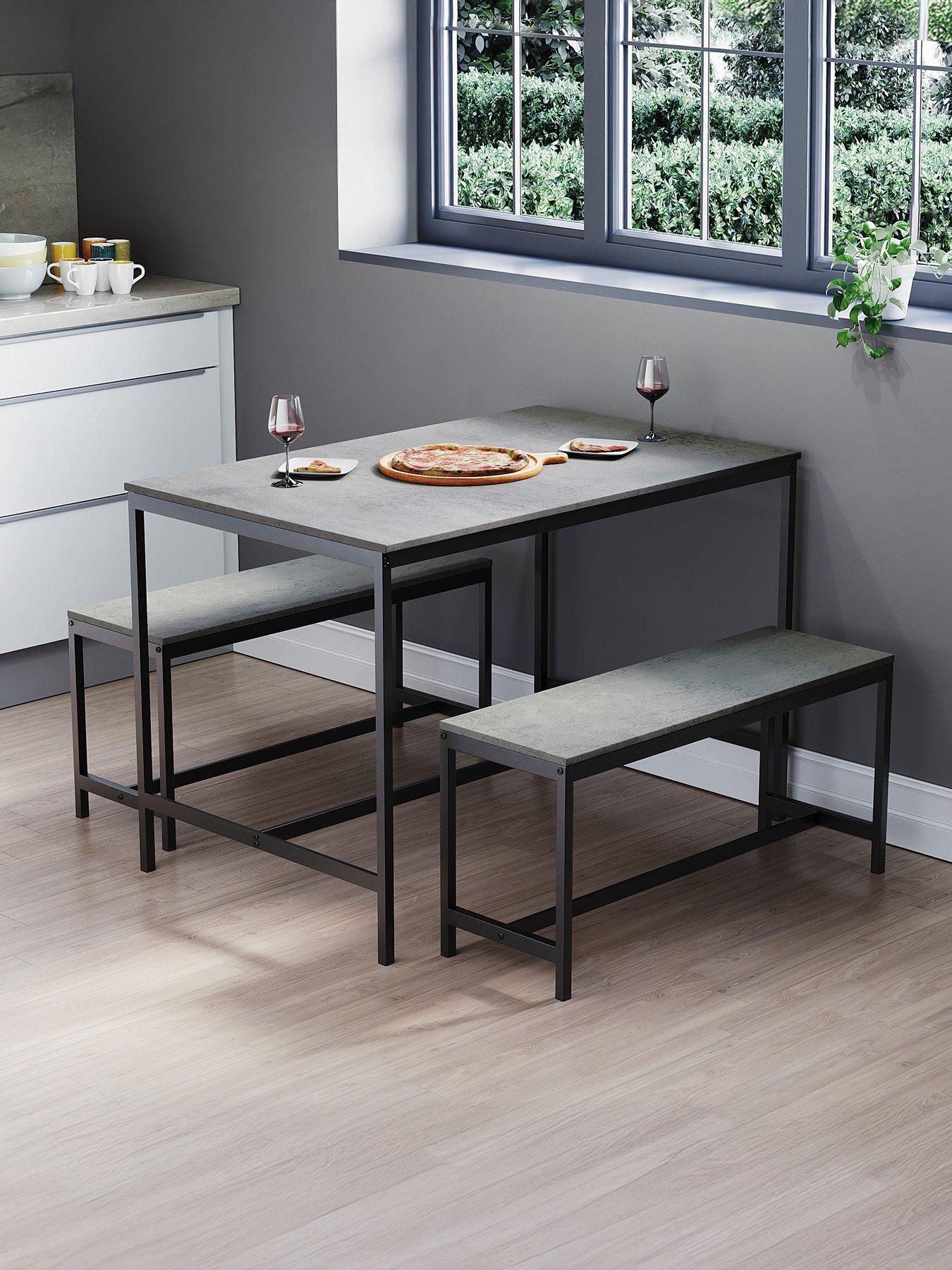 Vida Designs Roslyn 4 Seater Dining Table With Bench Set