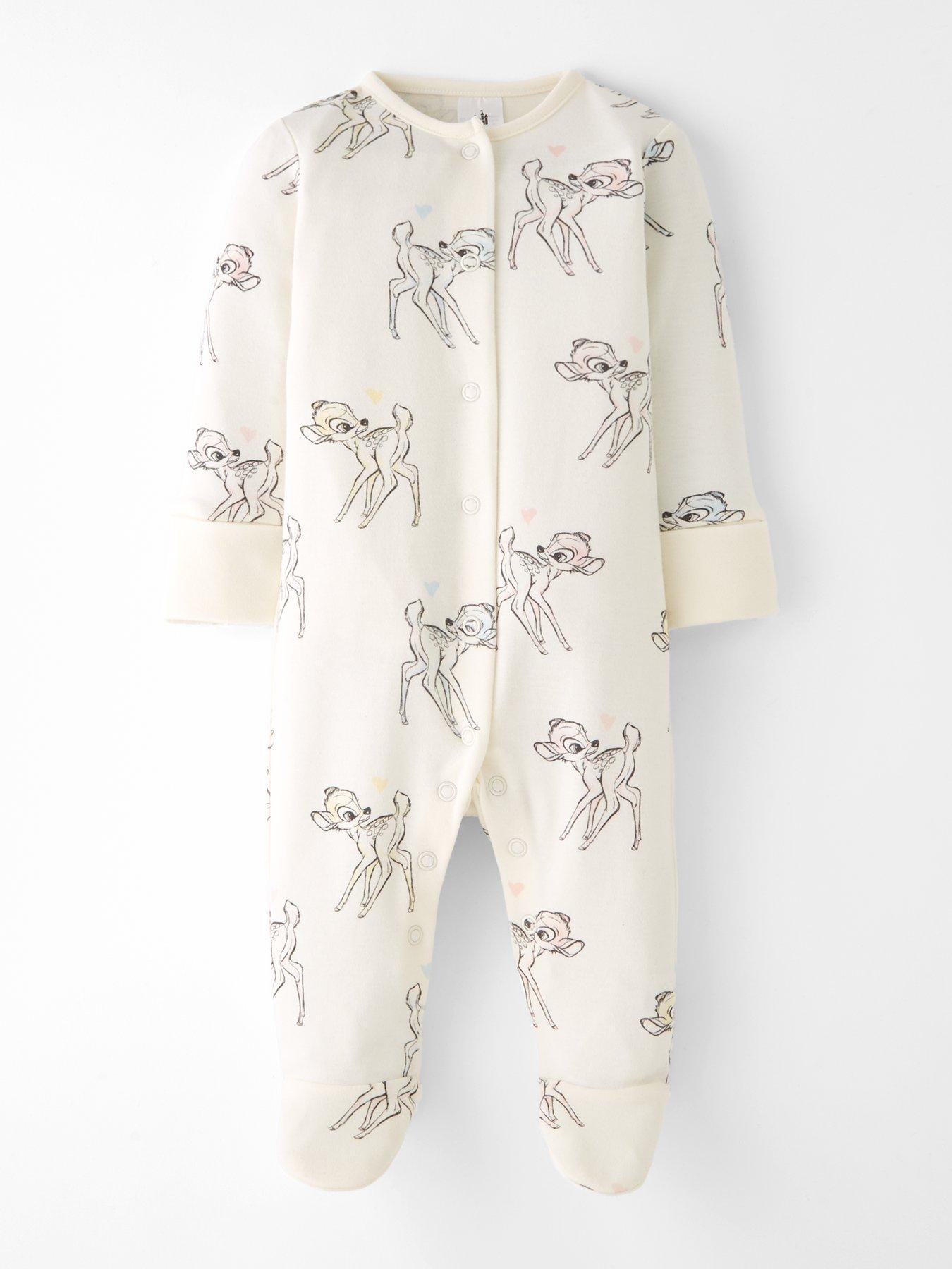 back image of bambi-disney-bambi-2-pack-sleepsuit-pink