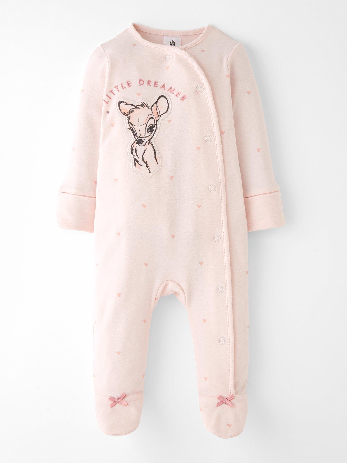  image of bambi-disney-bambi-2-pack-sleepsuit-pink