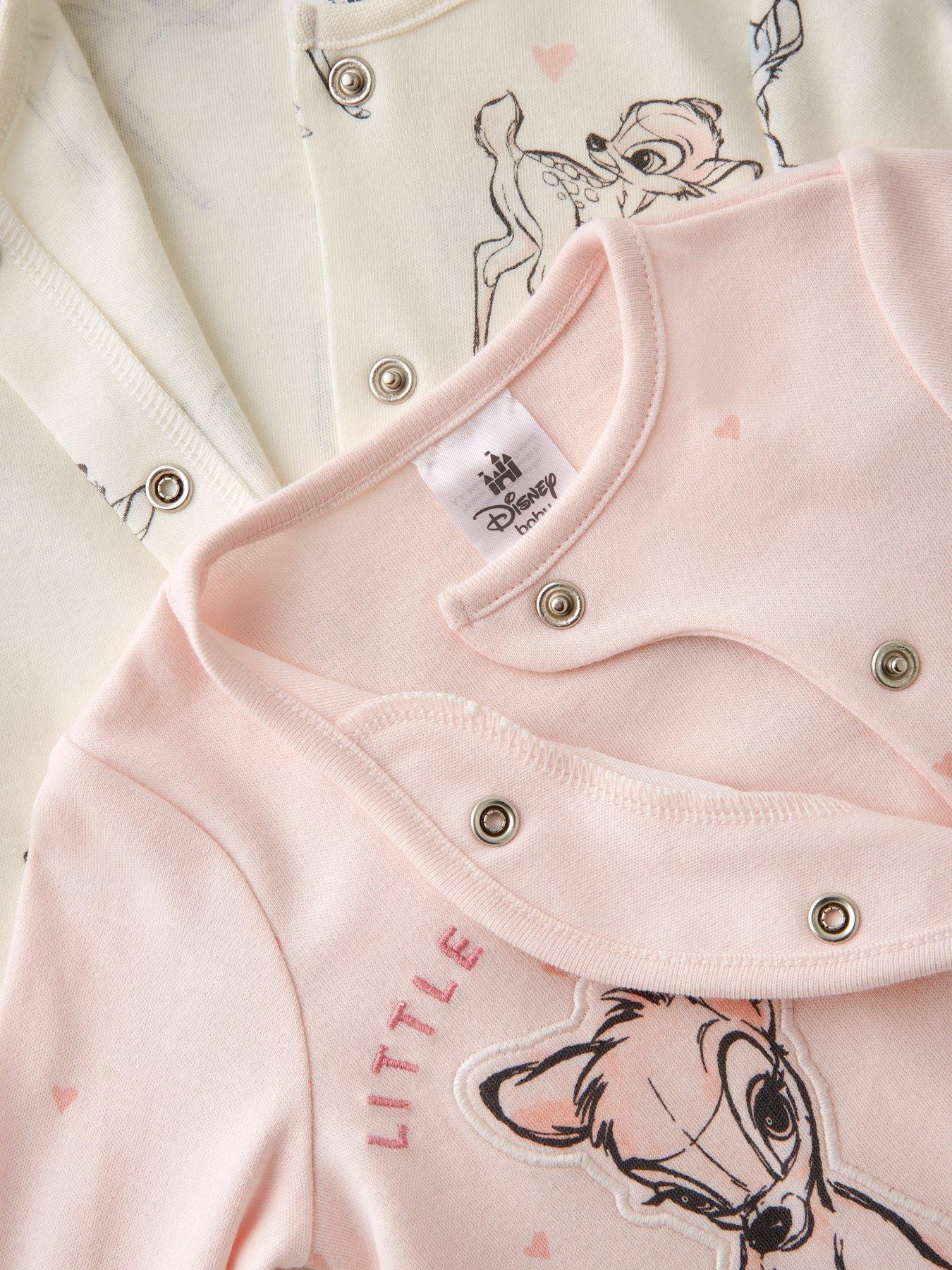  image of bambi-disney-bambi-2-pack-sleepsuit-pink
