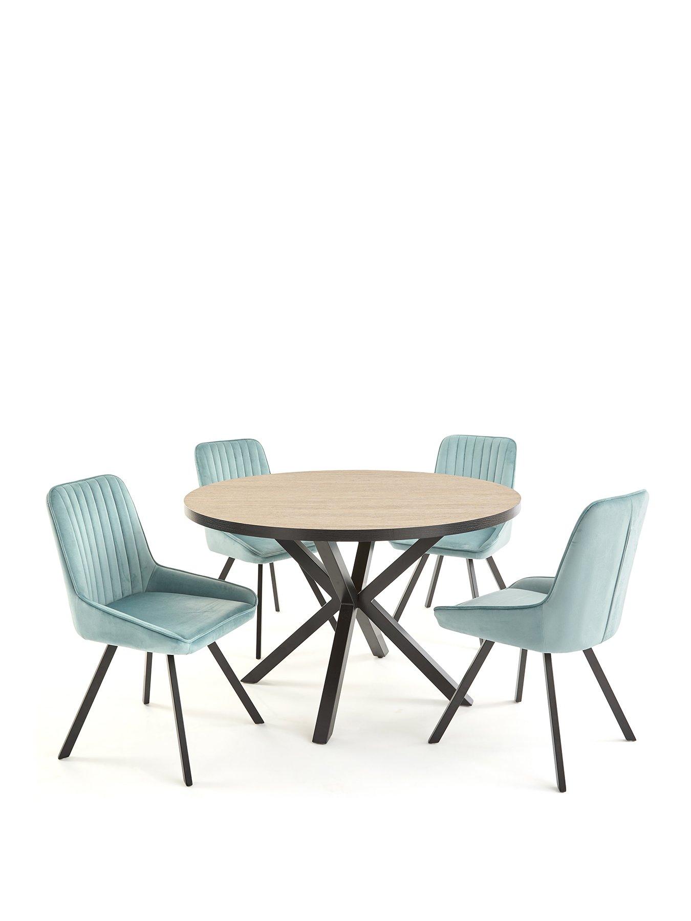 Image 2 of 7 of Very Home Oslo 120cm Round Dining Table &amp; 4 Marlow Chairs - FSC&reg; Certified
