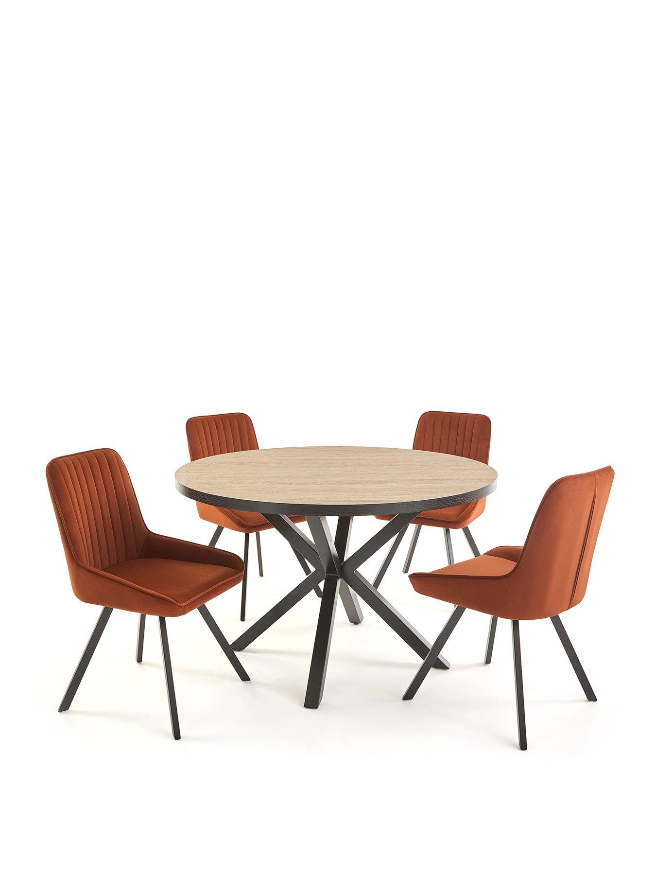  image of very-home-oslo-120cm-round-dining-table-amp-4-marlow-chairs-fscreg-certified