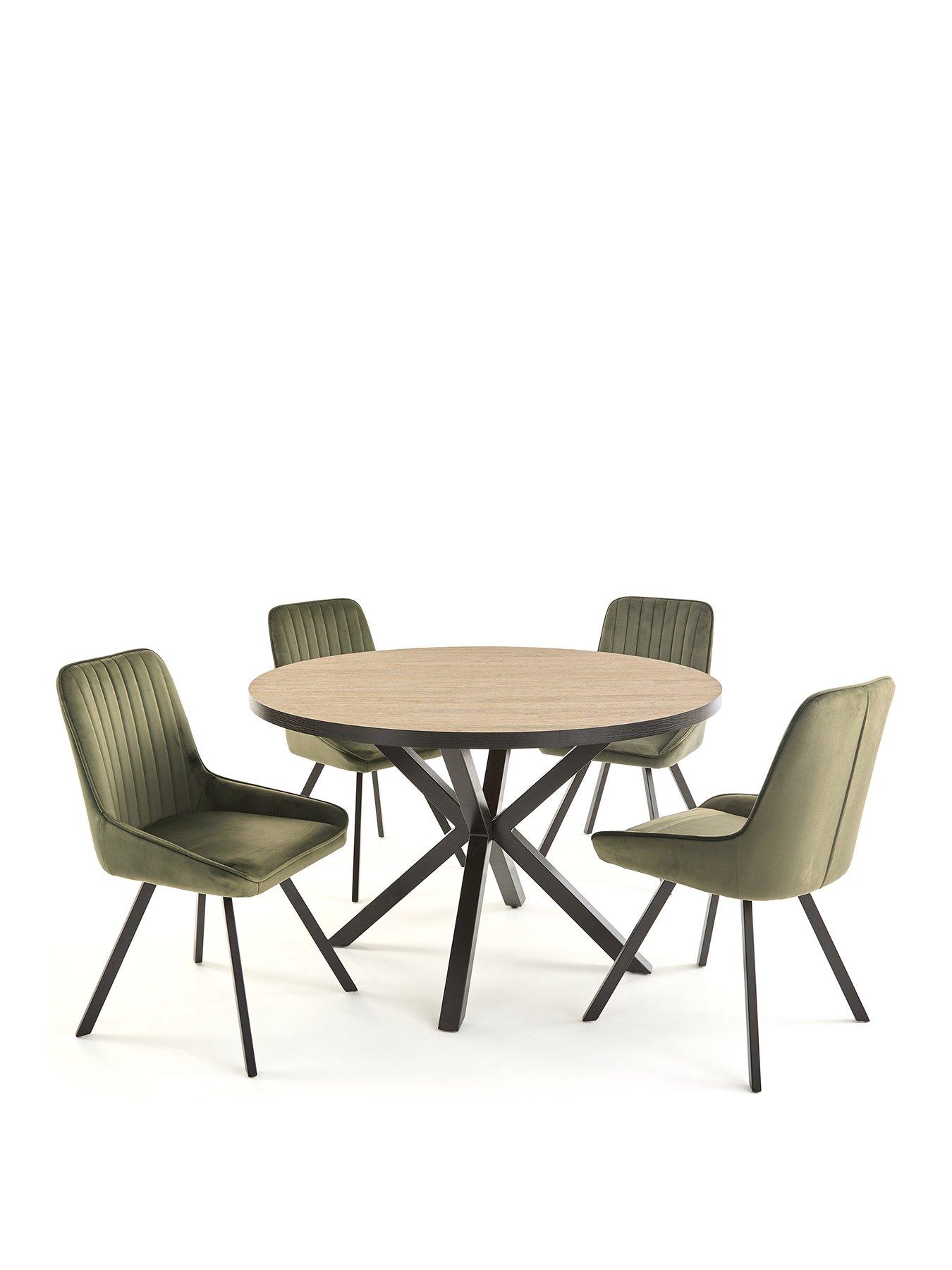 Image 2 of 7 of Very Home Oslo 120cm Round Dining Table &amp; 4 Marlow Chairs - FSC&reg; Certified