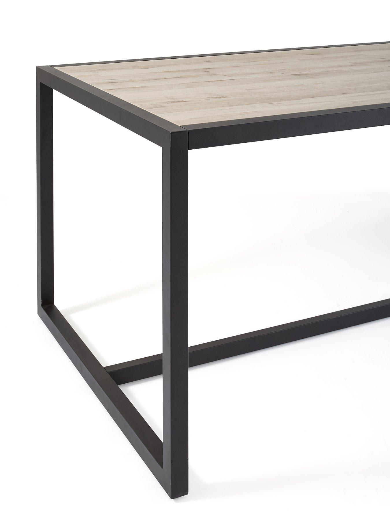  image of very-home-harlem-grey-oak-dining-table-and-6-marlow-grey-faux-leather-chairs-fscreg-certified