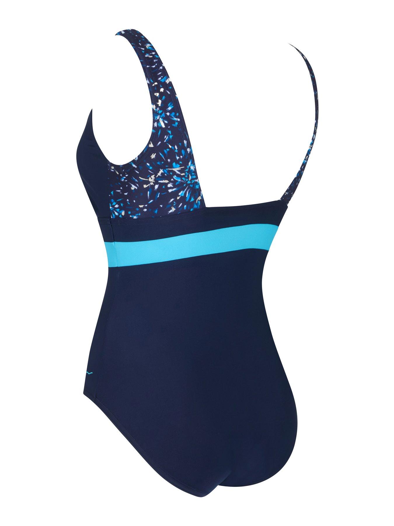 Image 2 of 2 of Zoggs Women's Boronia Square Back Swimsuit - Navy