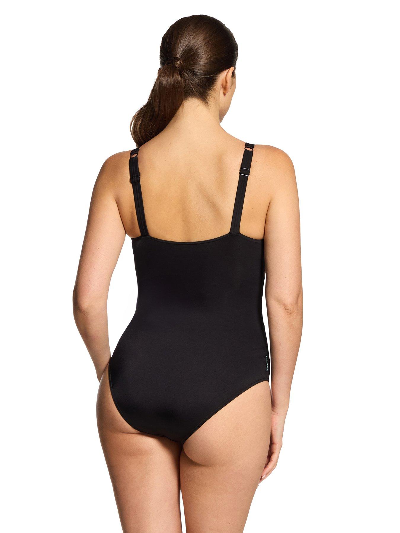 Image 2 of 5 of Zoggs Women's Safari Wrap Panel Classicback Swimsuit - Black