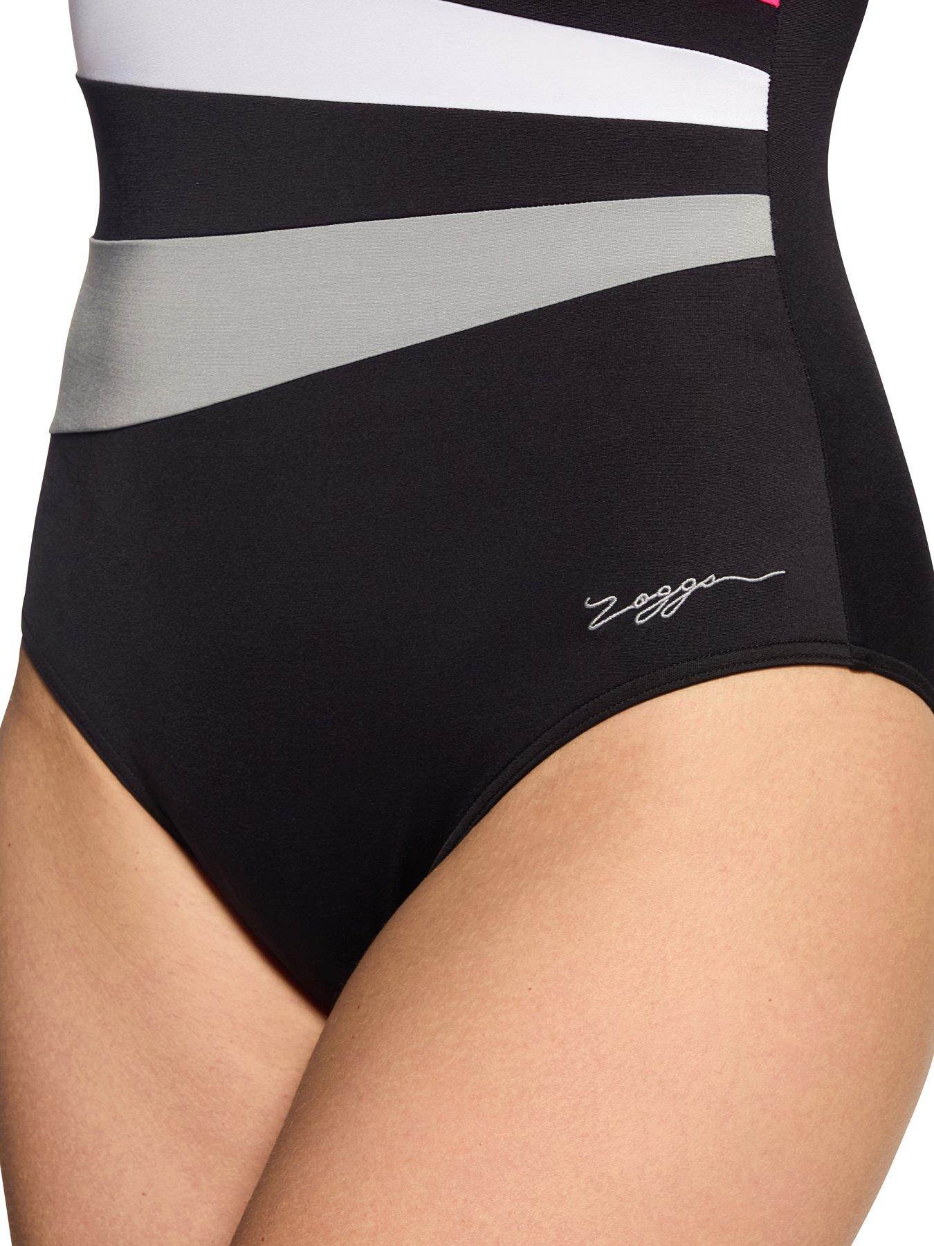 Image 3 of 5 of Zoggs Women's Safari Wrap Panel Classicback Swimsuit - Black