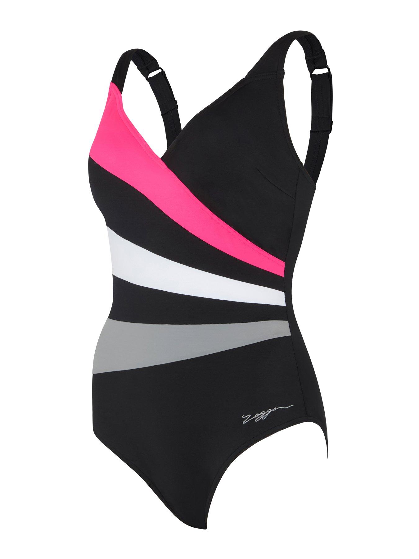 Image 4 of 5 of Zoggs Women's Safari Wrap Panel Classicback Swimsuit - Black