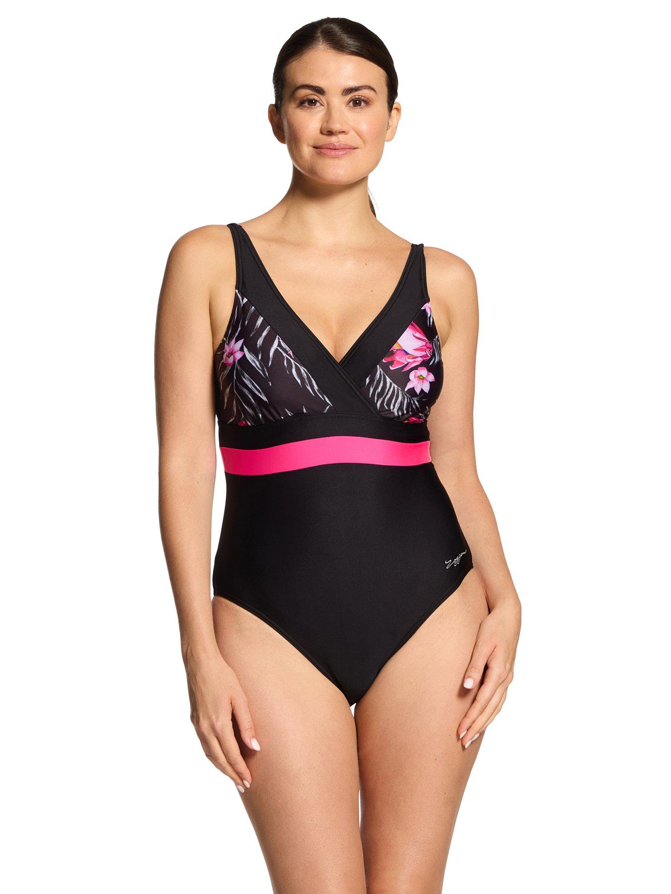Zoggs Women's Safari Square Back Swimsuit - Black