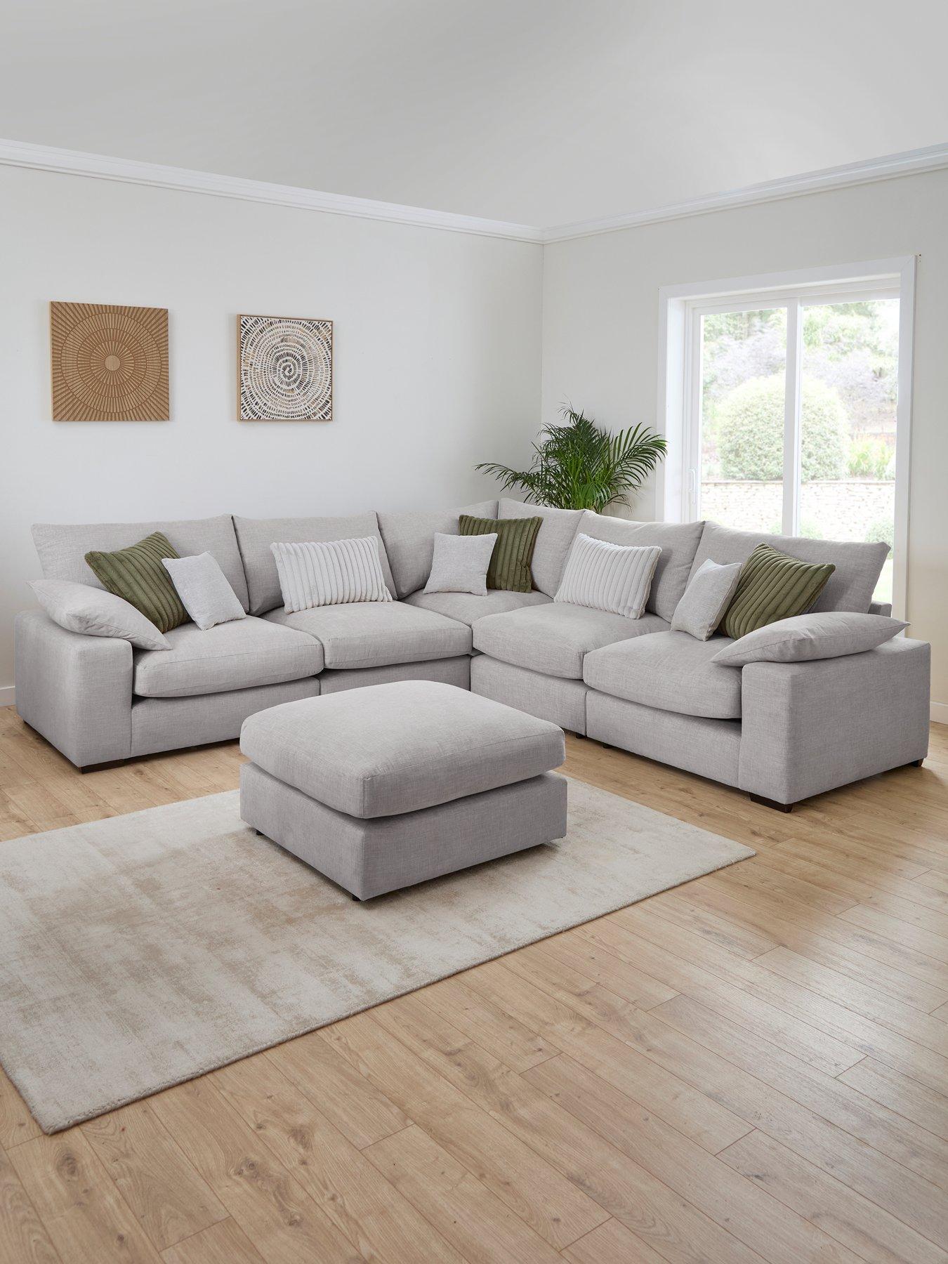 The Very Collection Aston Double Arm Modular Corner Sofa with Footstool - Made to Order in the UK