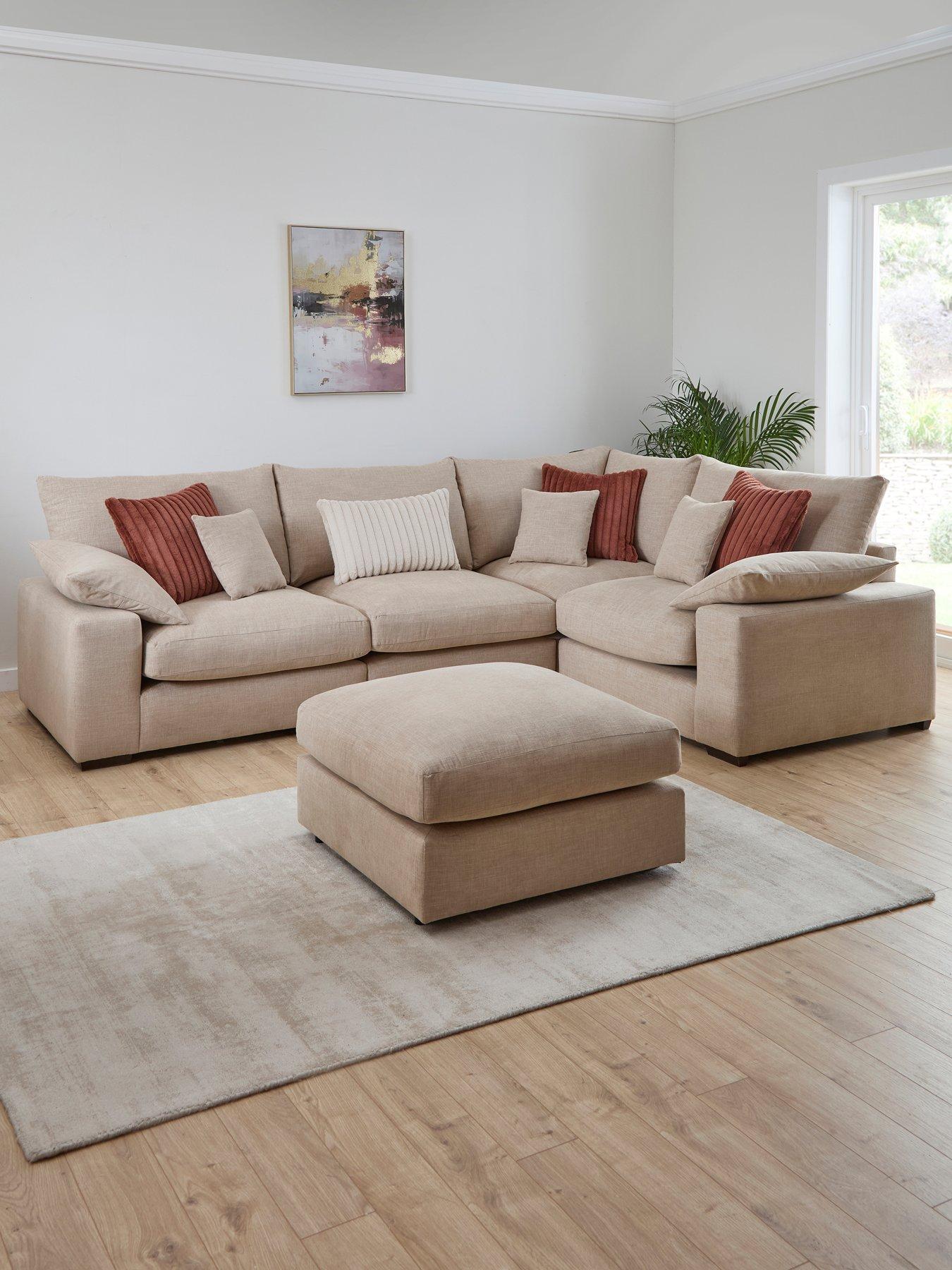 undefined Aston Rev Double Arm Mod Corner With Footstool - Made to Order in the UK