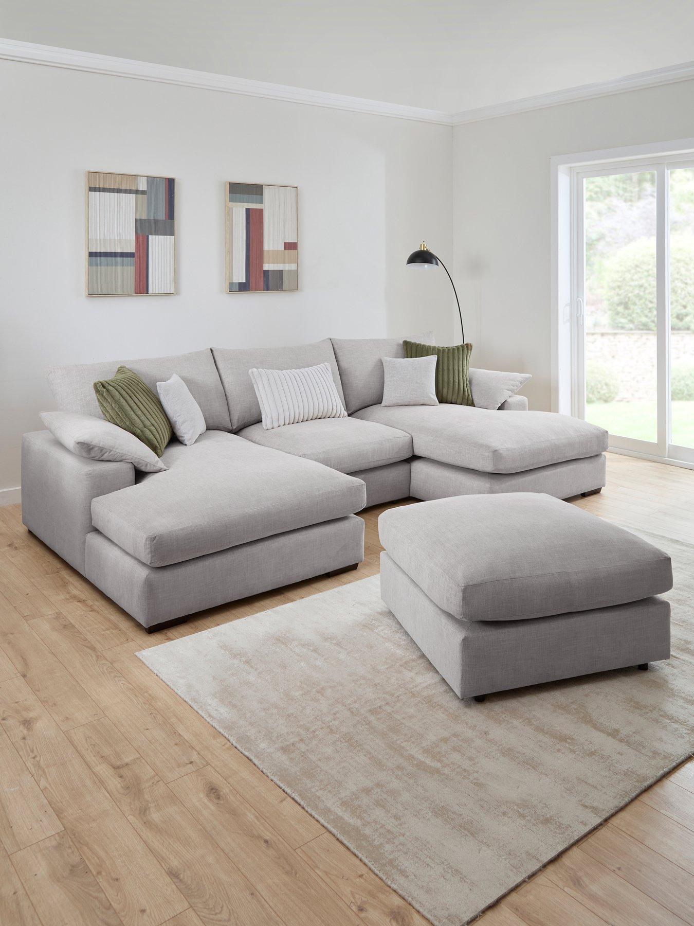Very Home Aston U-shape Fabric Modular Sofa with Footstool - Made to Order in the UK