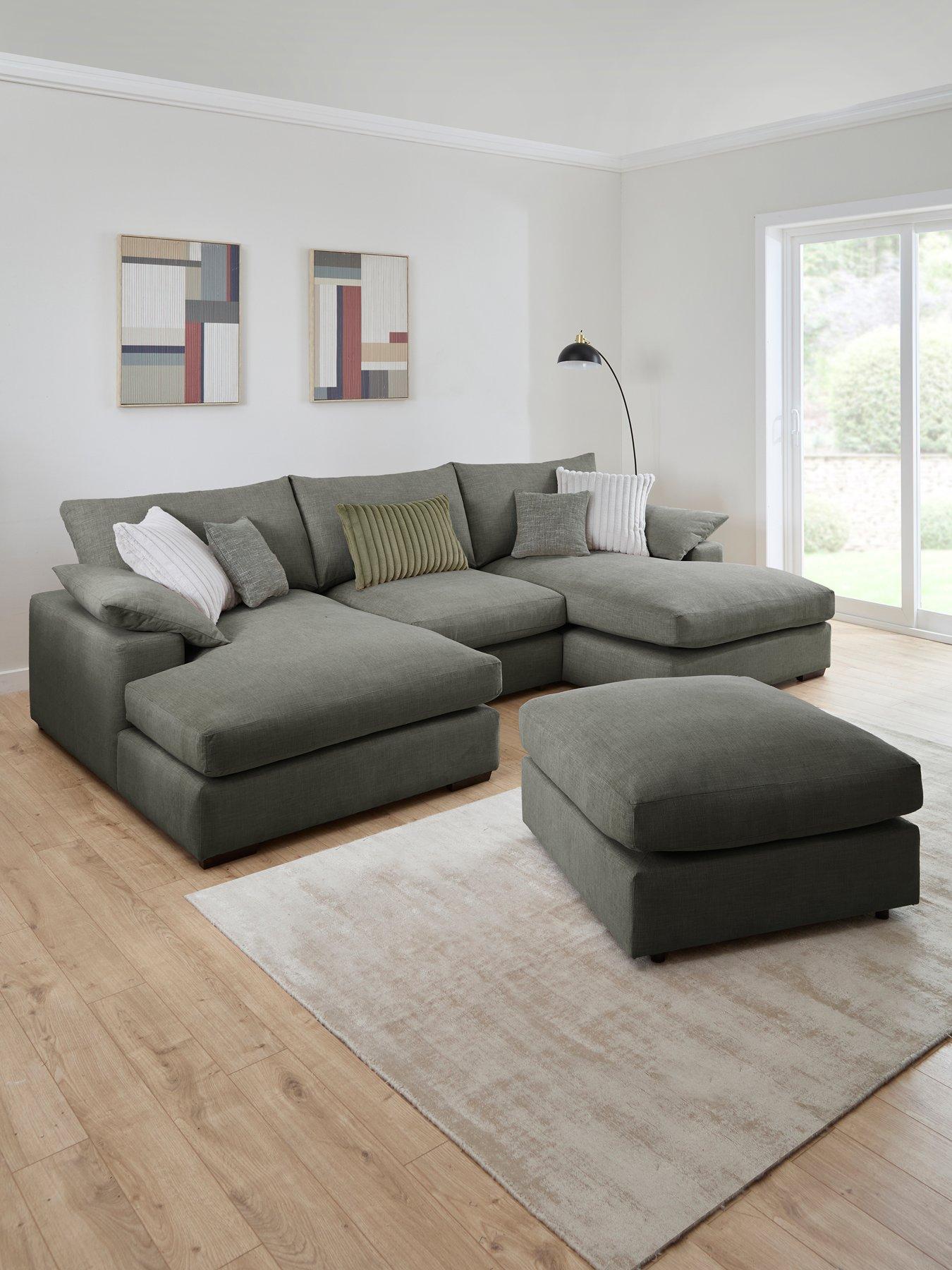 undefined Aston U-shape Mod Sofa With Footstool - Made to Order in the UK