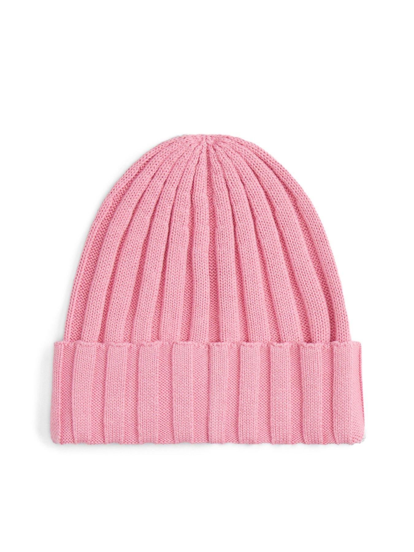 back image of tommy-hilfiger-kids-small-flag-beanie-mystic-pink