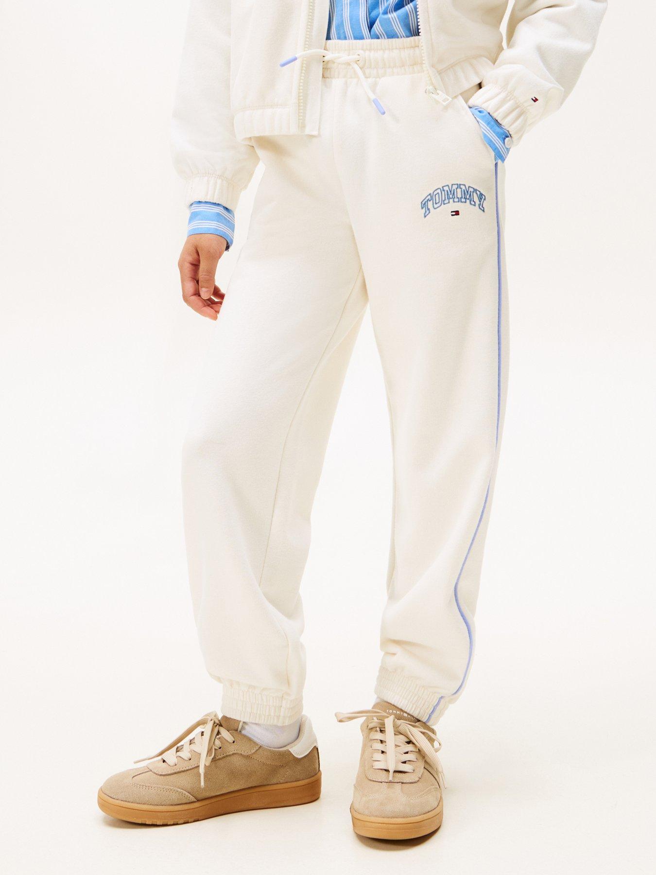 Image 1 of 5 of Tommy Hilfiger Girls Varsity Sweatpants - Ivory Silk