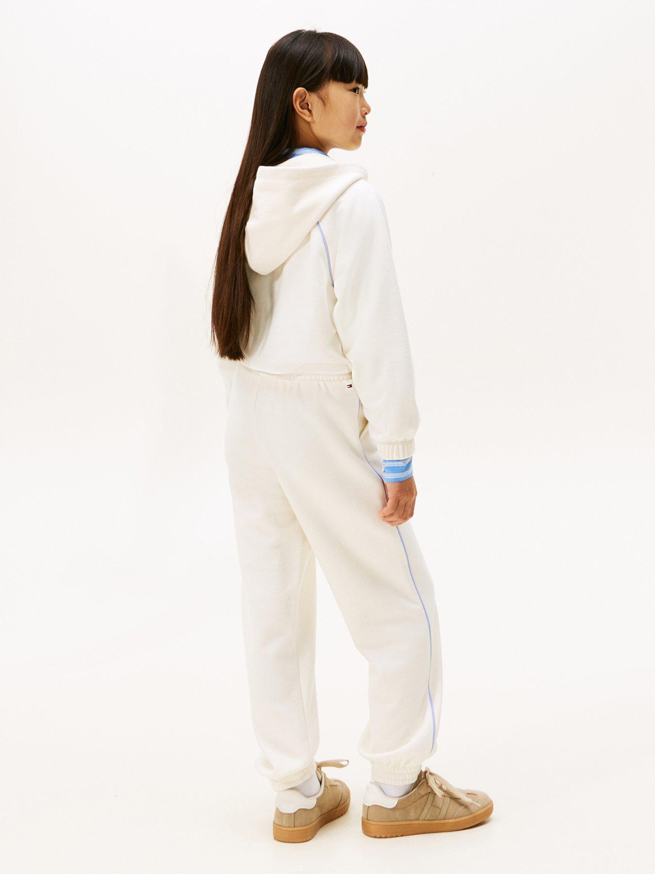 Image 2 of 5 of Tommy Hilfiger Girls Varsity Sweatpants - Ivory Silk