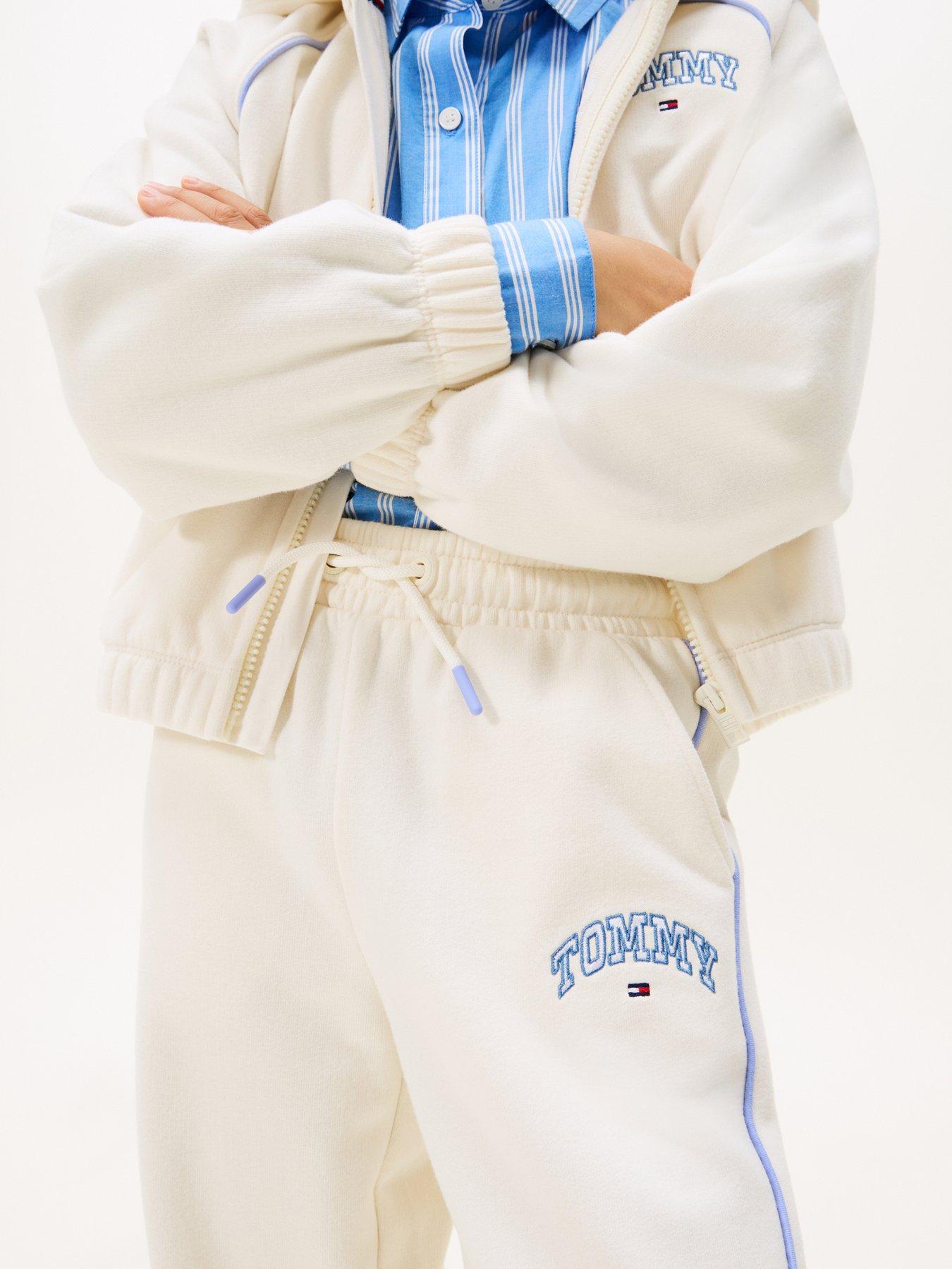 Image 4 of 5 of Tommy Hilfiger Girls Varsity Sweatpants - Ivory Silk