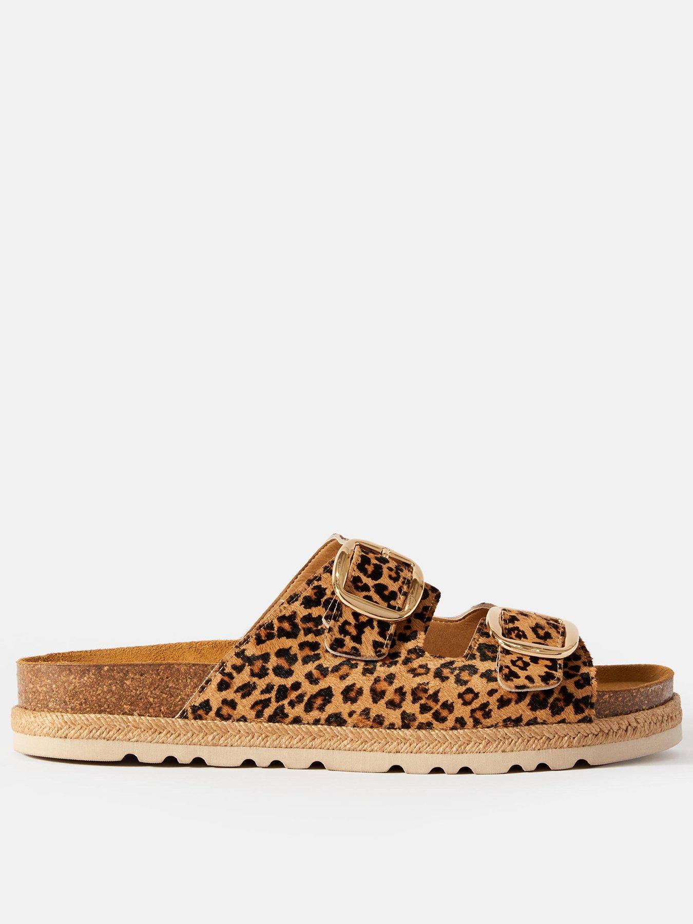 Image 1 of 5 of Mint Velvet Holly Leopard Sliders - Beige